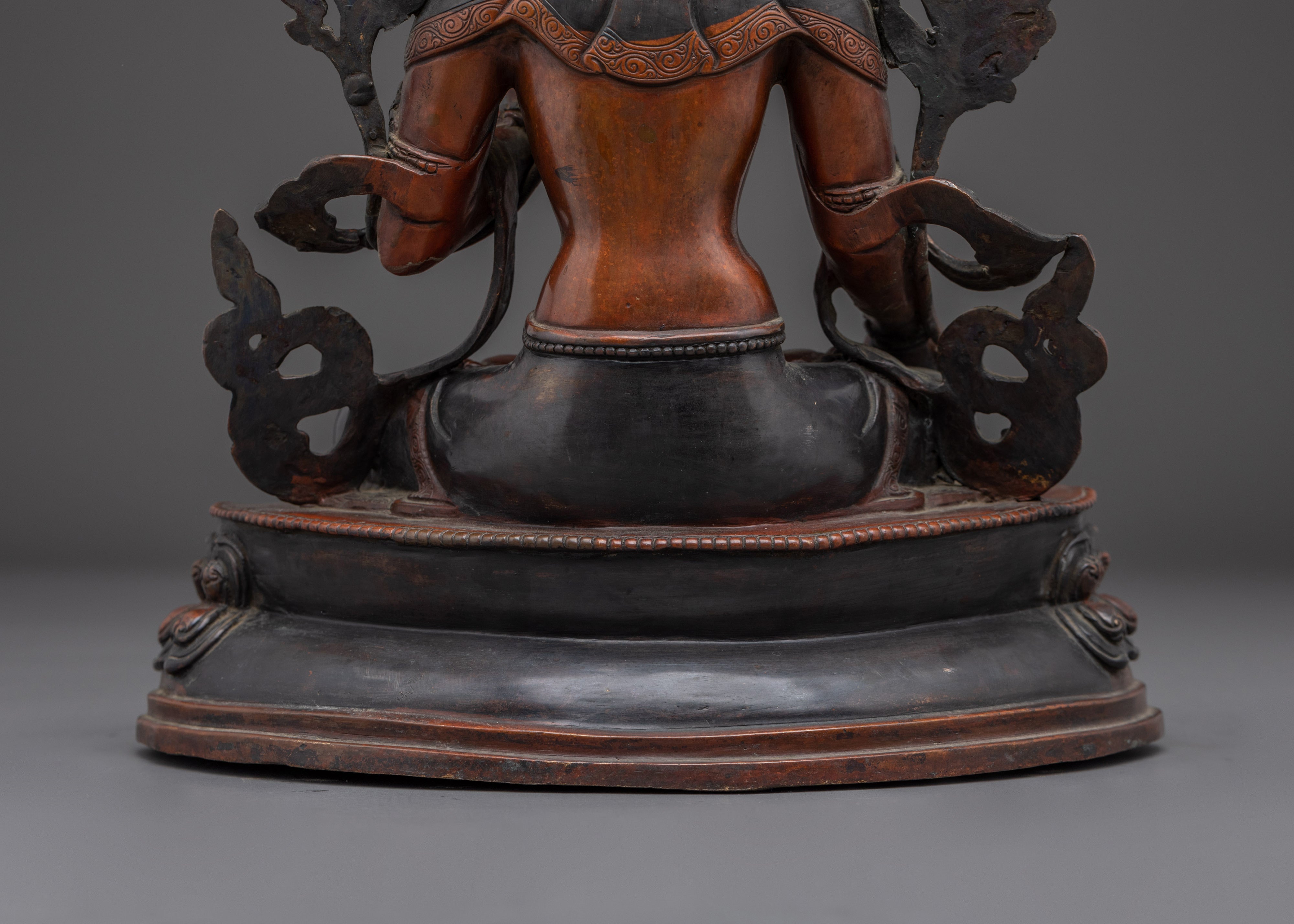 White Tara in Oxidized Copper | Sculpture of the Healing Mother Deity