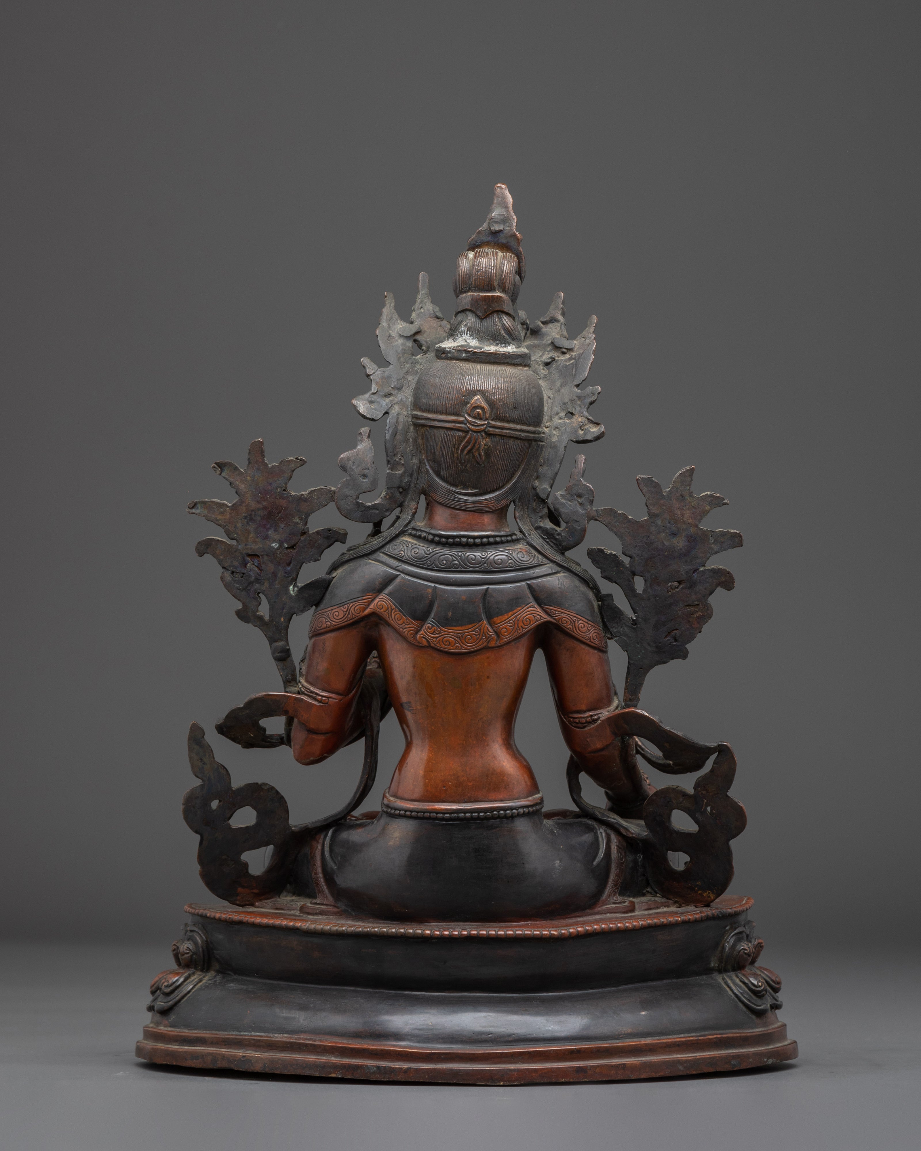 White Tara in Oxidized Copper | Sculpture of the Healing Mother Deity
