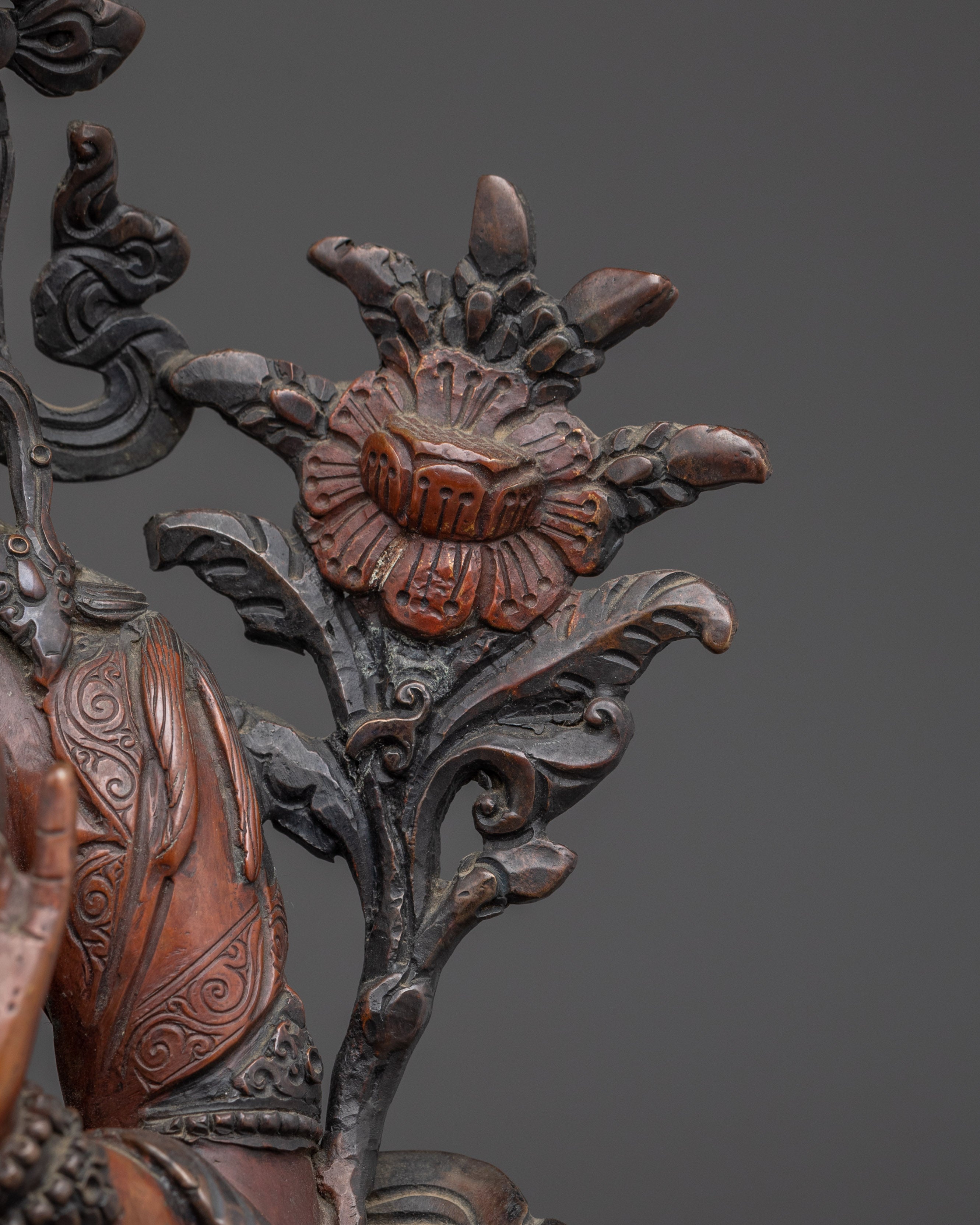 White Tara in Oxidized Copper | Sculpture of the Healing Mother Deity