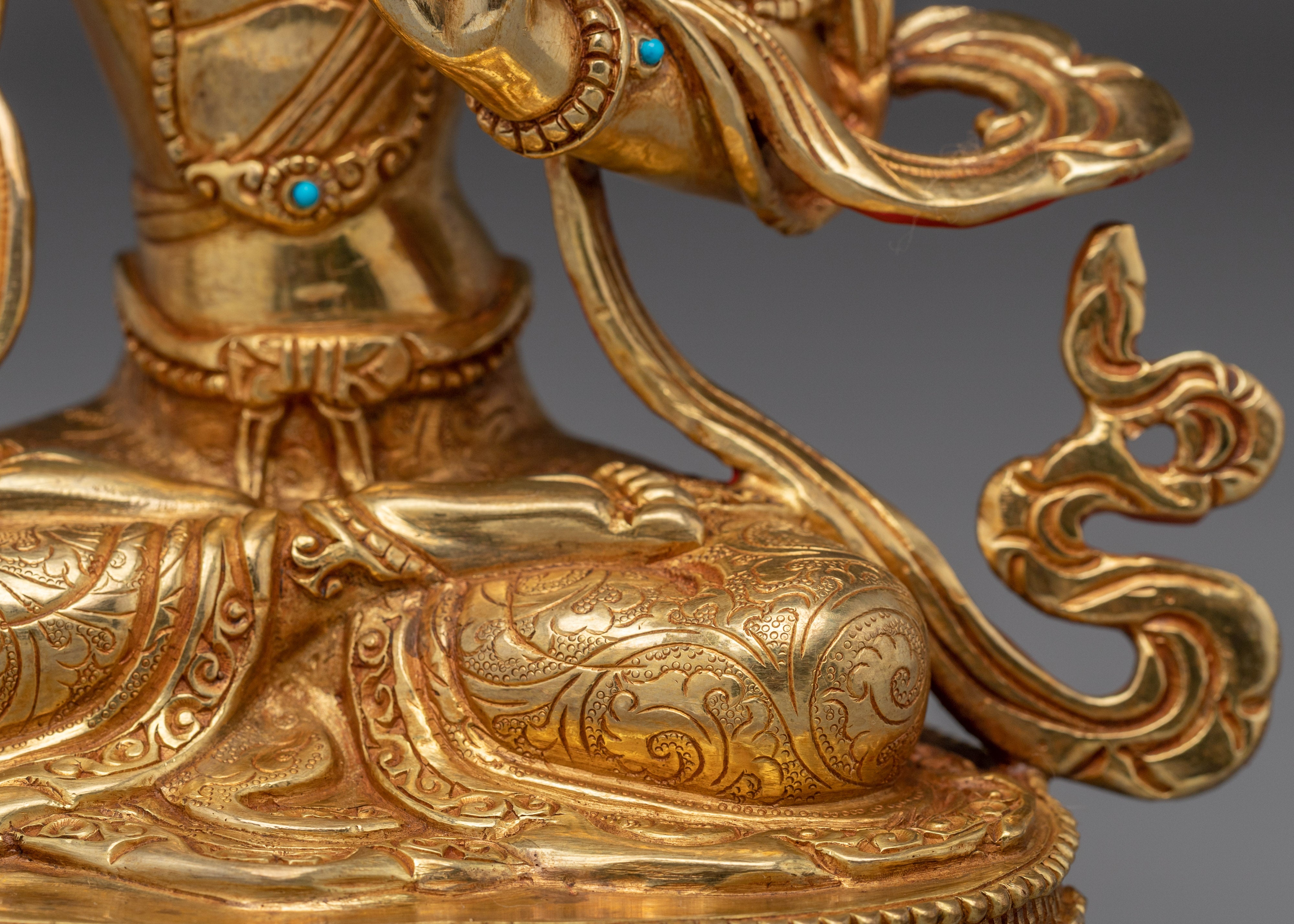 Prajna Bodhisattva Manjushri Sculpture | Wielder of the Flaming Sword