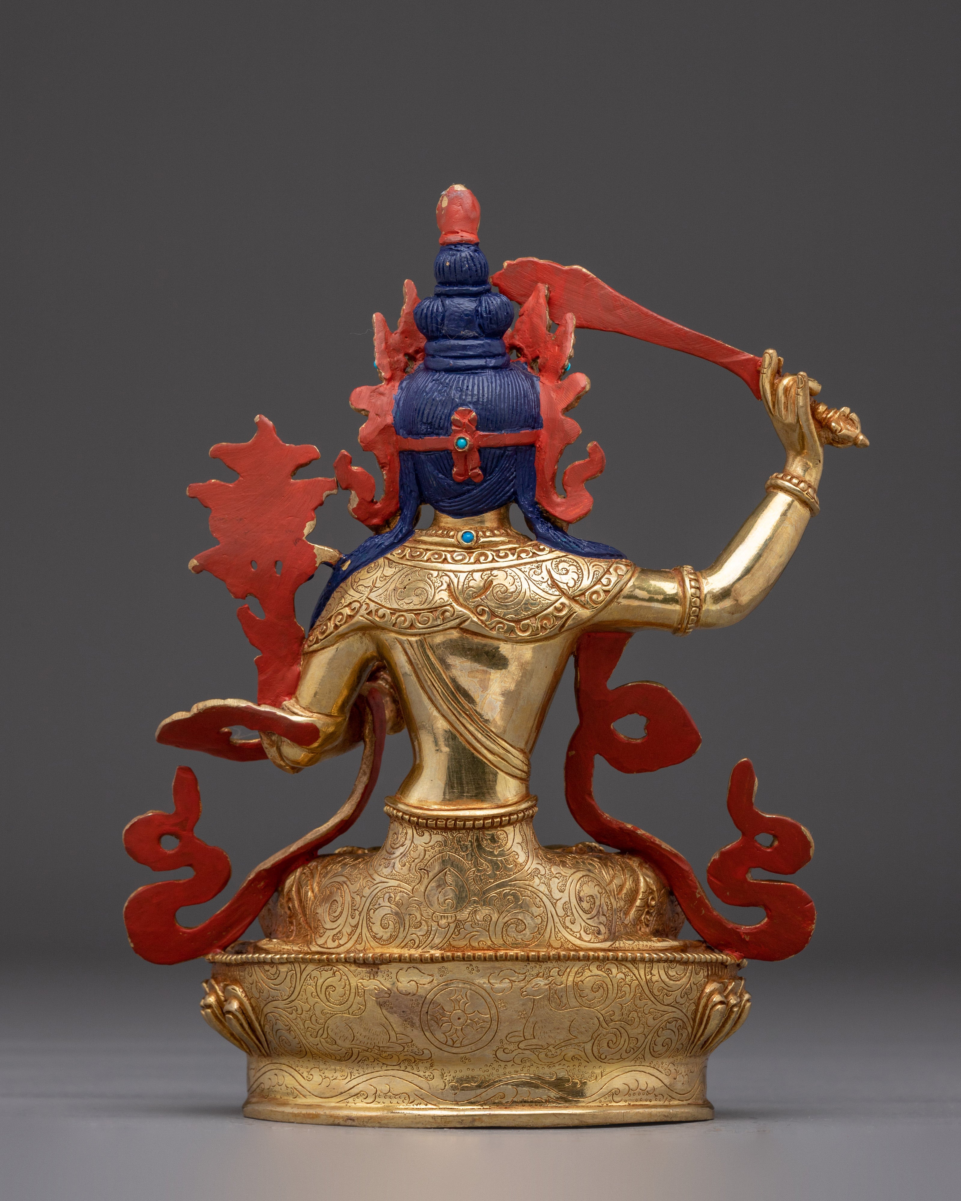 Prajna Bodhisattva Manjushri Sculpture | Wielder of the Flaming Sword