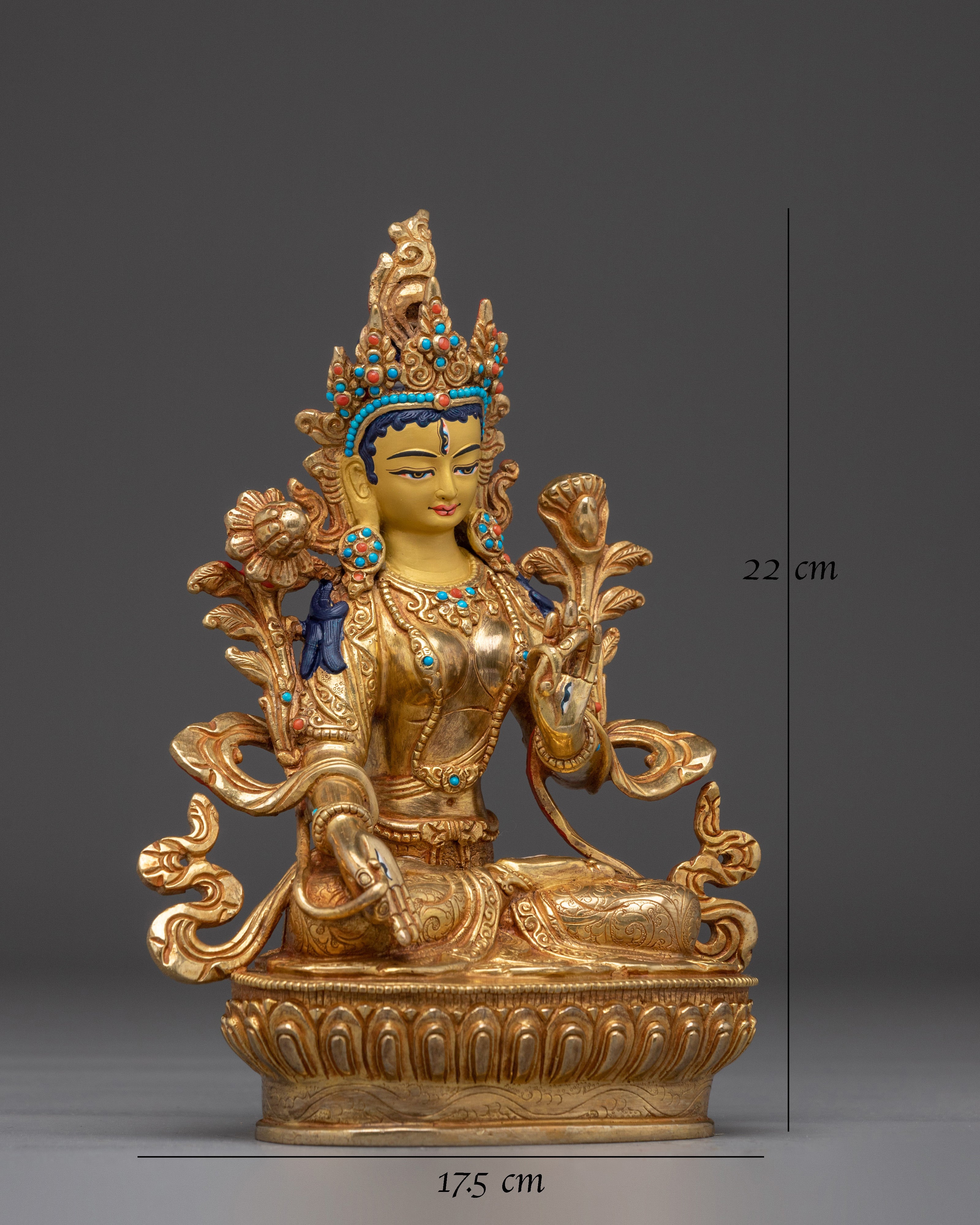 Golden Tibetan Revered Deity Sita Tara