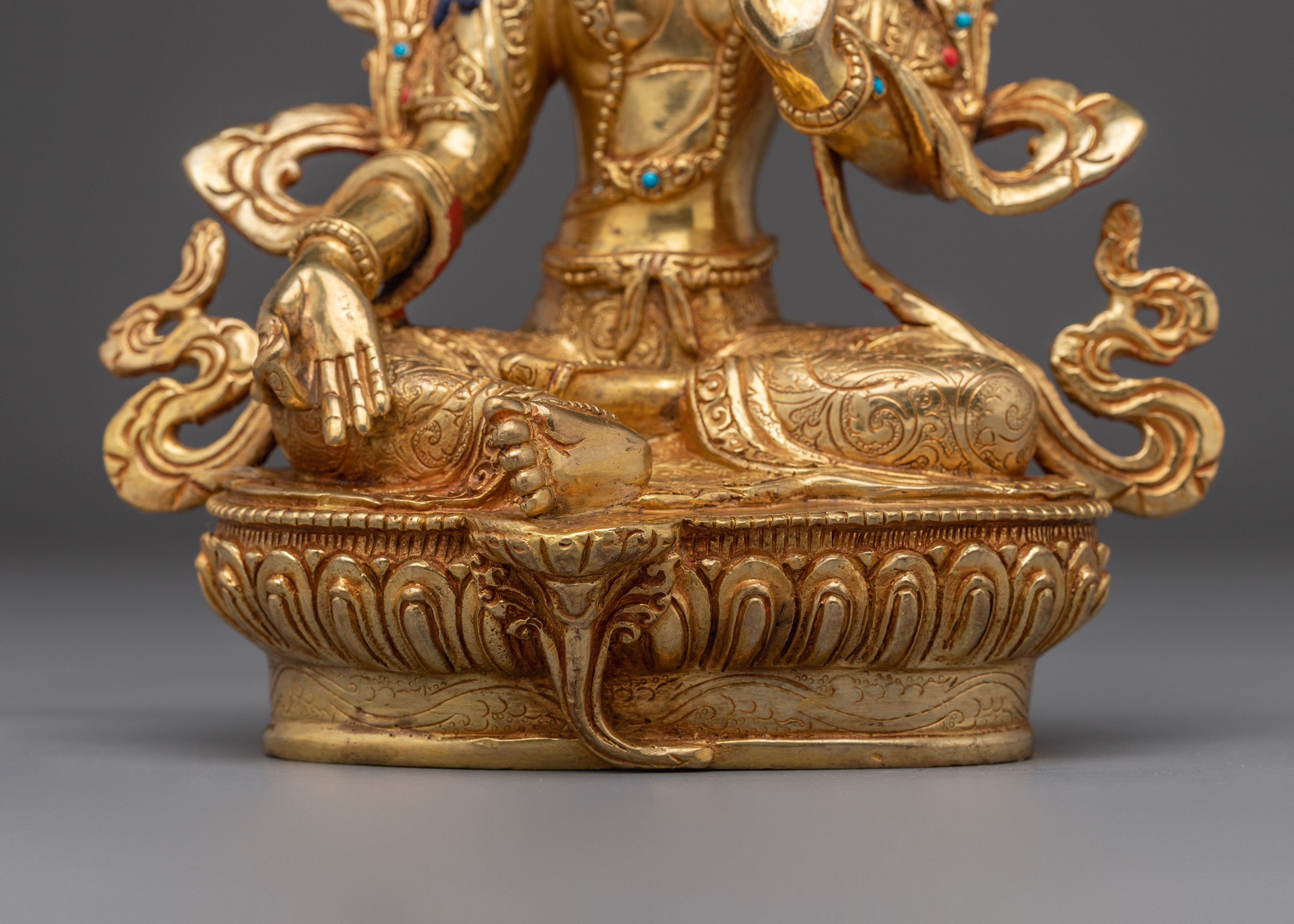 Enlightened Feminine Energy of Golden Green Tara Art | Mother of Liberation