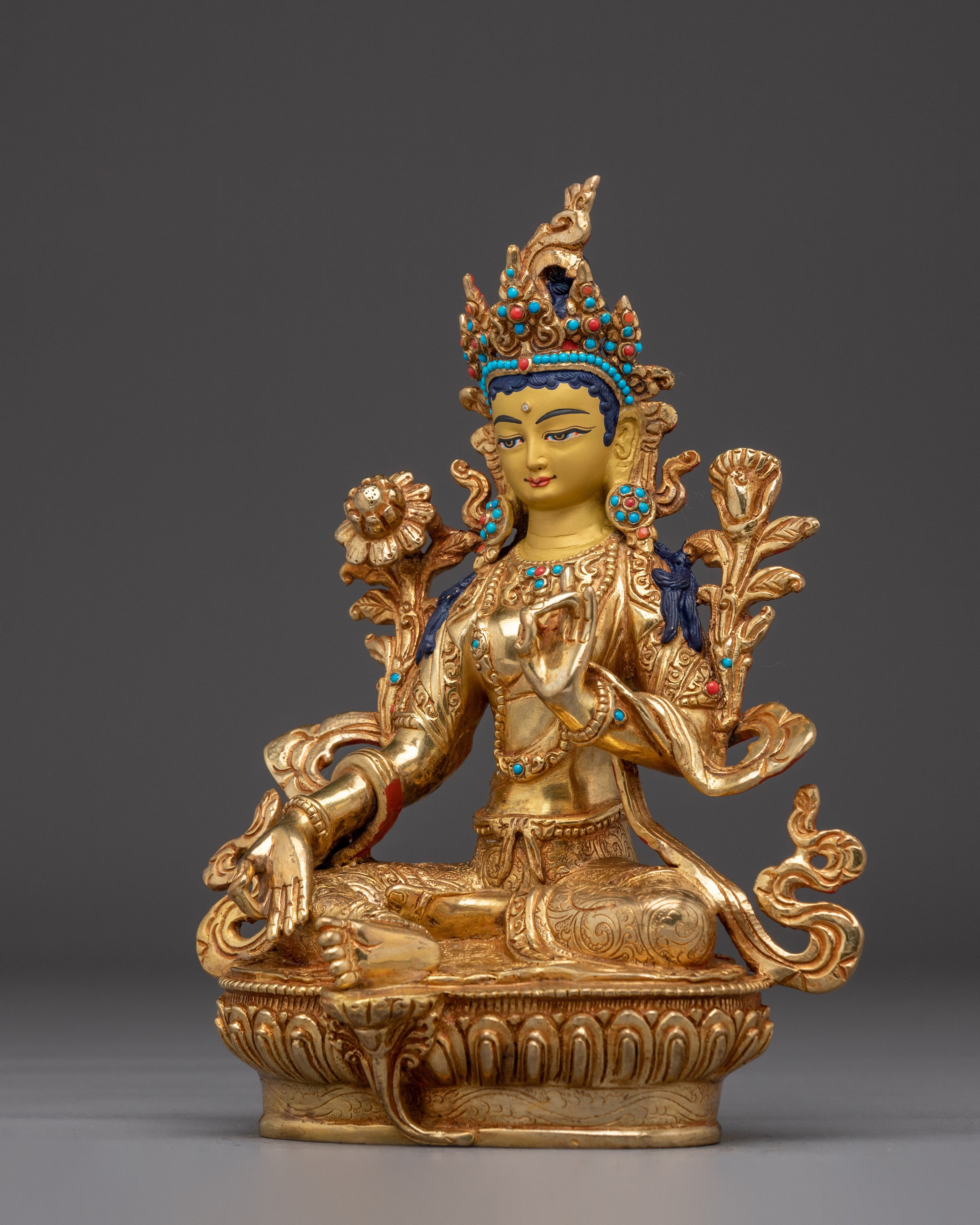 Enlightened Feminine Energy of Golden Green Tara Art | Mother of Liberation