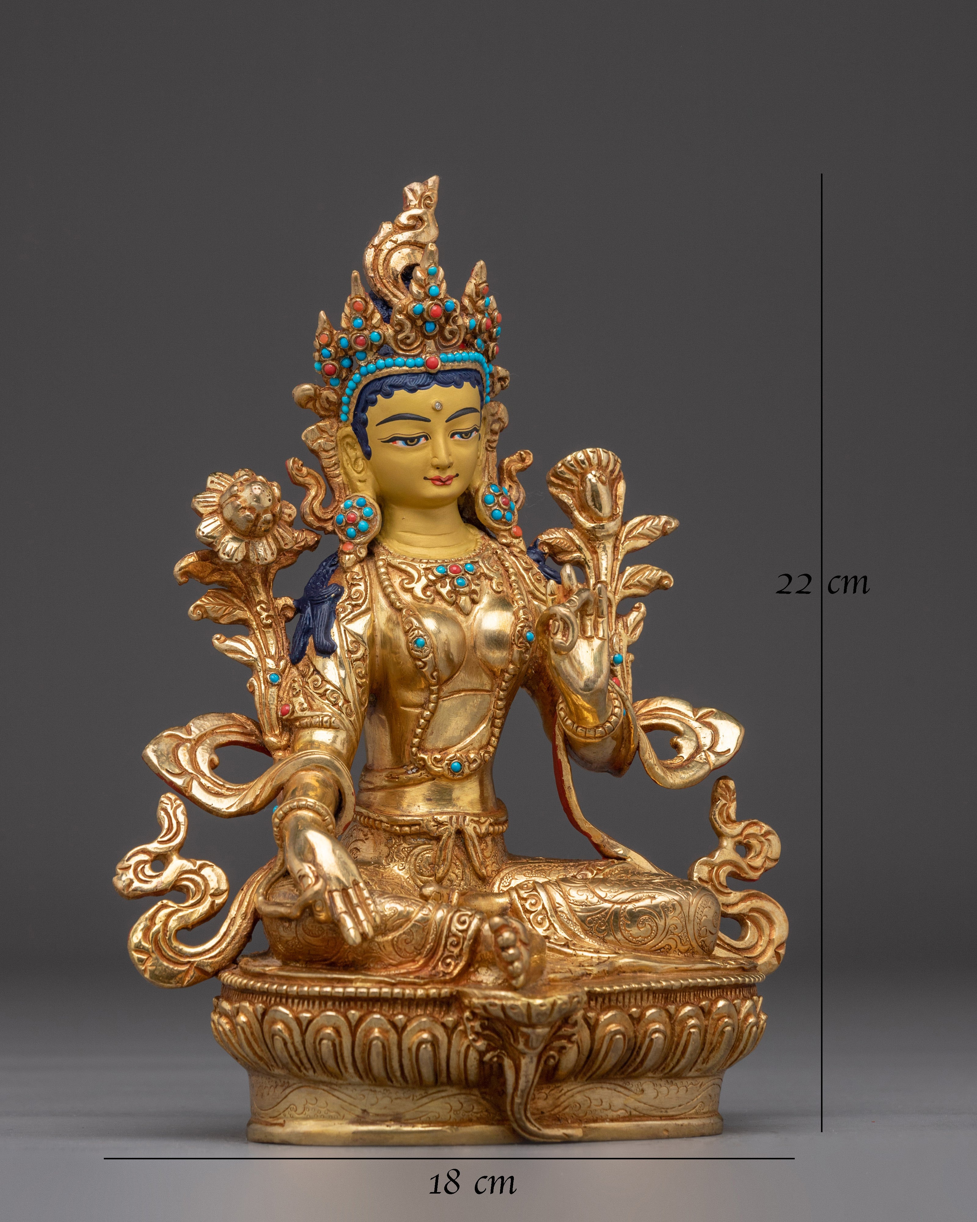 Enlightened Feminine Energy of Golden Green Tara Art