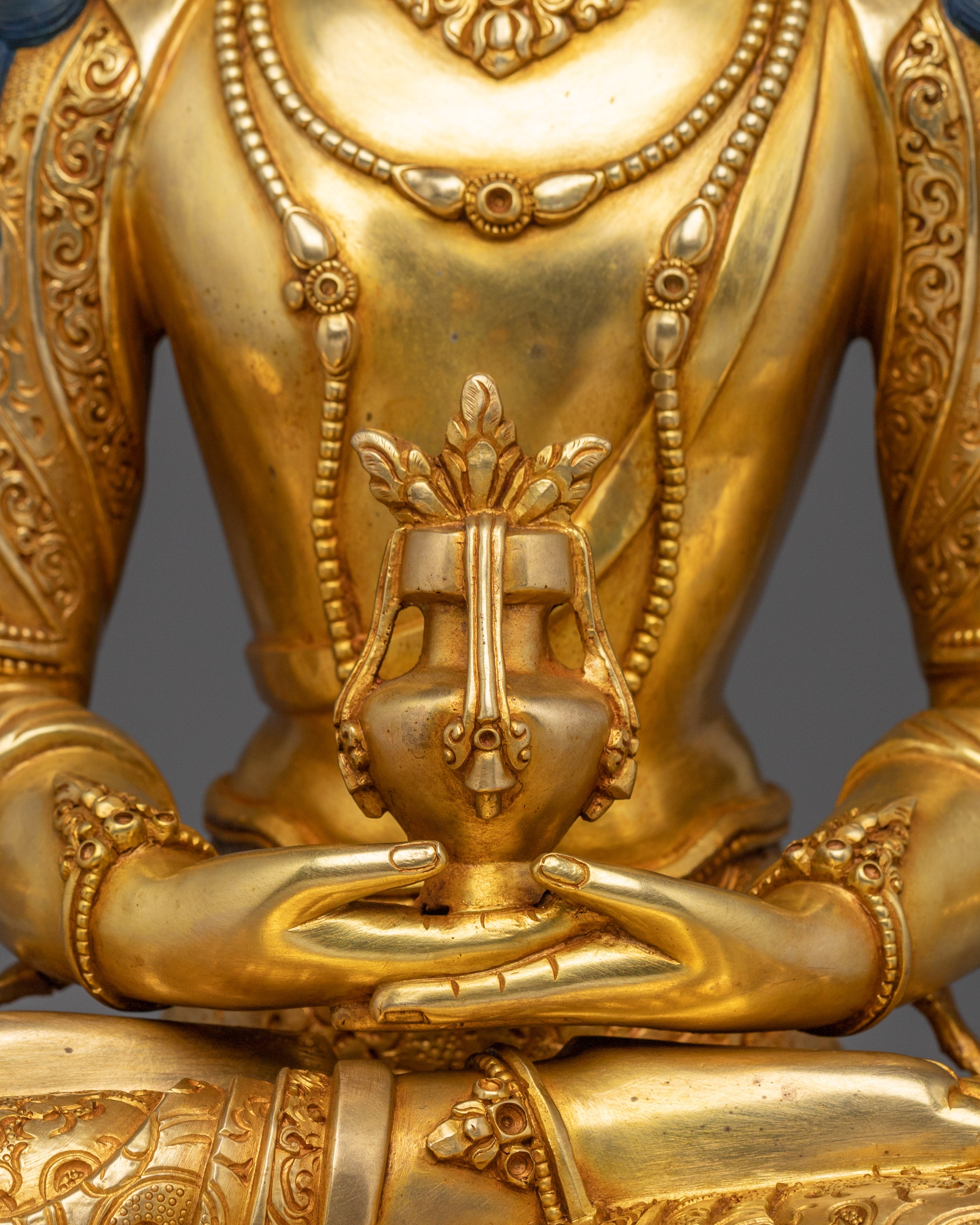 Golden Handmade Statue of Amitayus | Buddha of Long-life