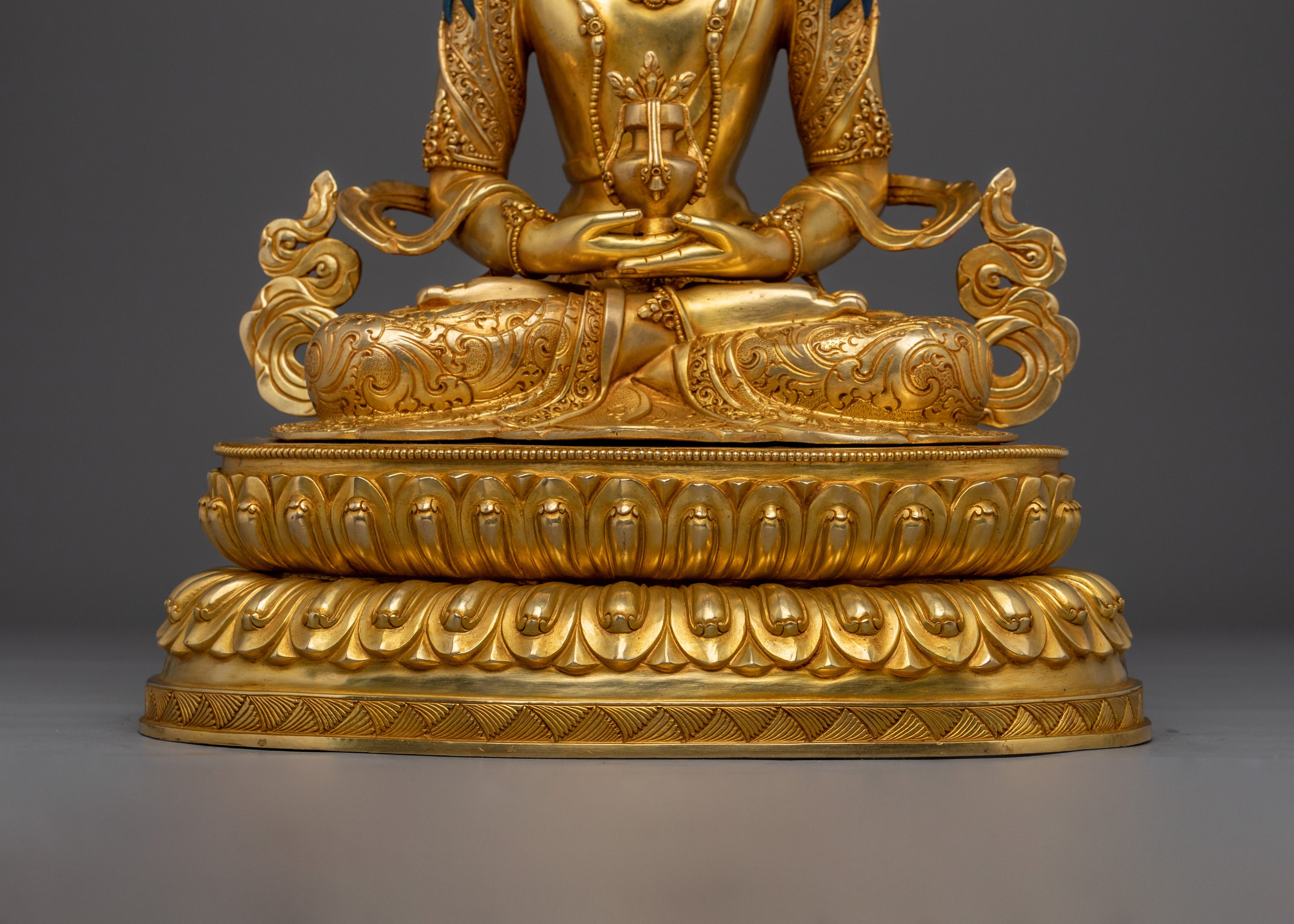 Golden Handmade Statue of Amitayus | Buddha of Long-life