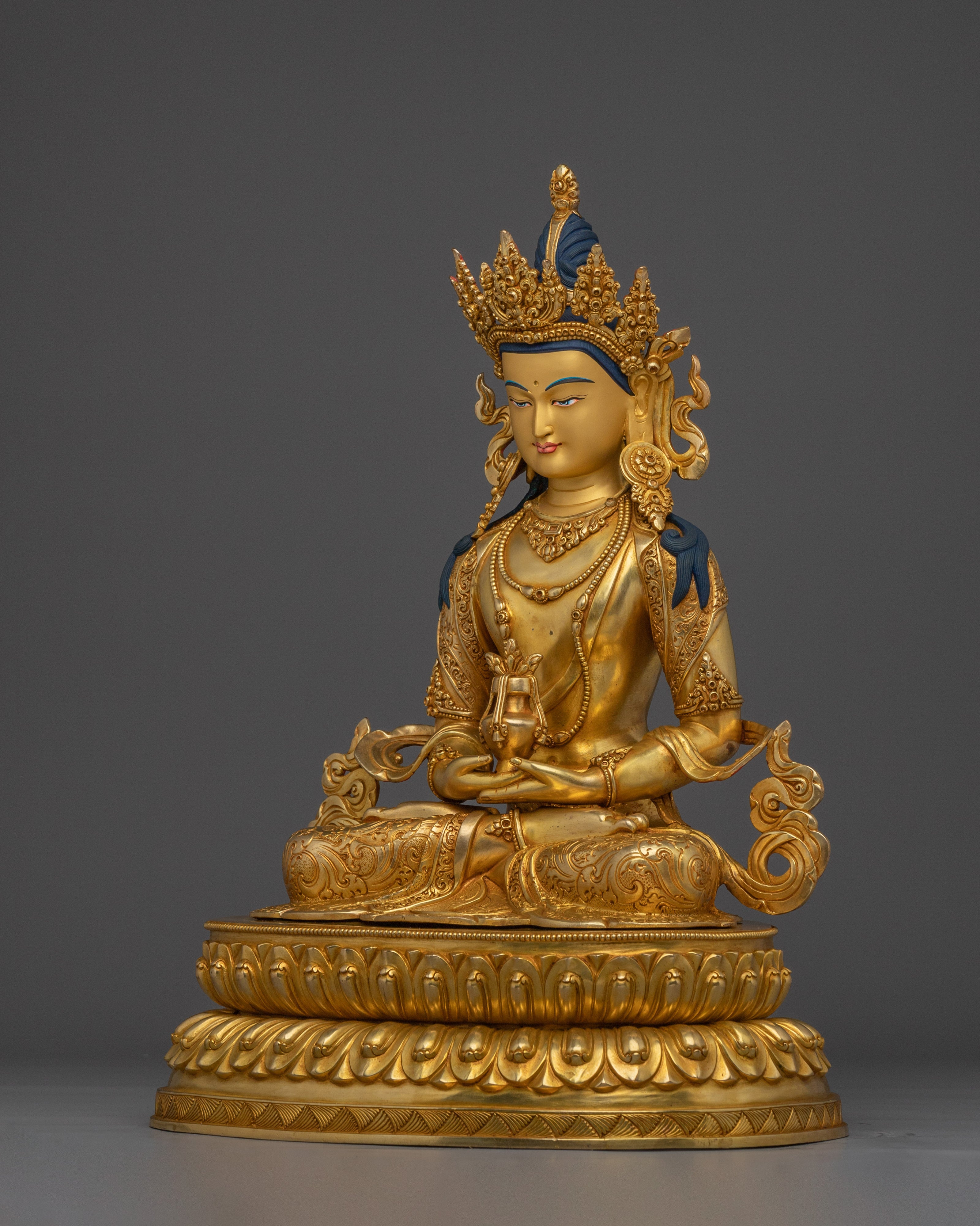Golden Handmade Statue of Amitayus | Buddha of Long-life