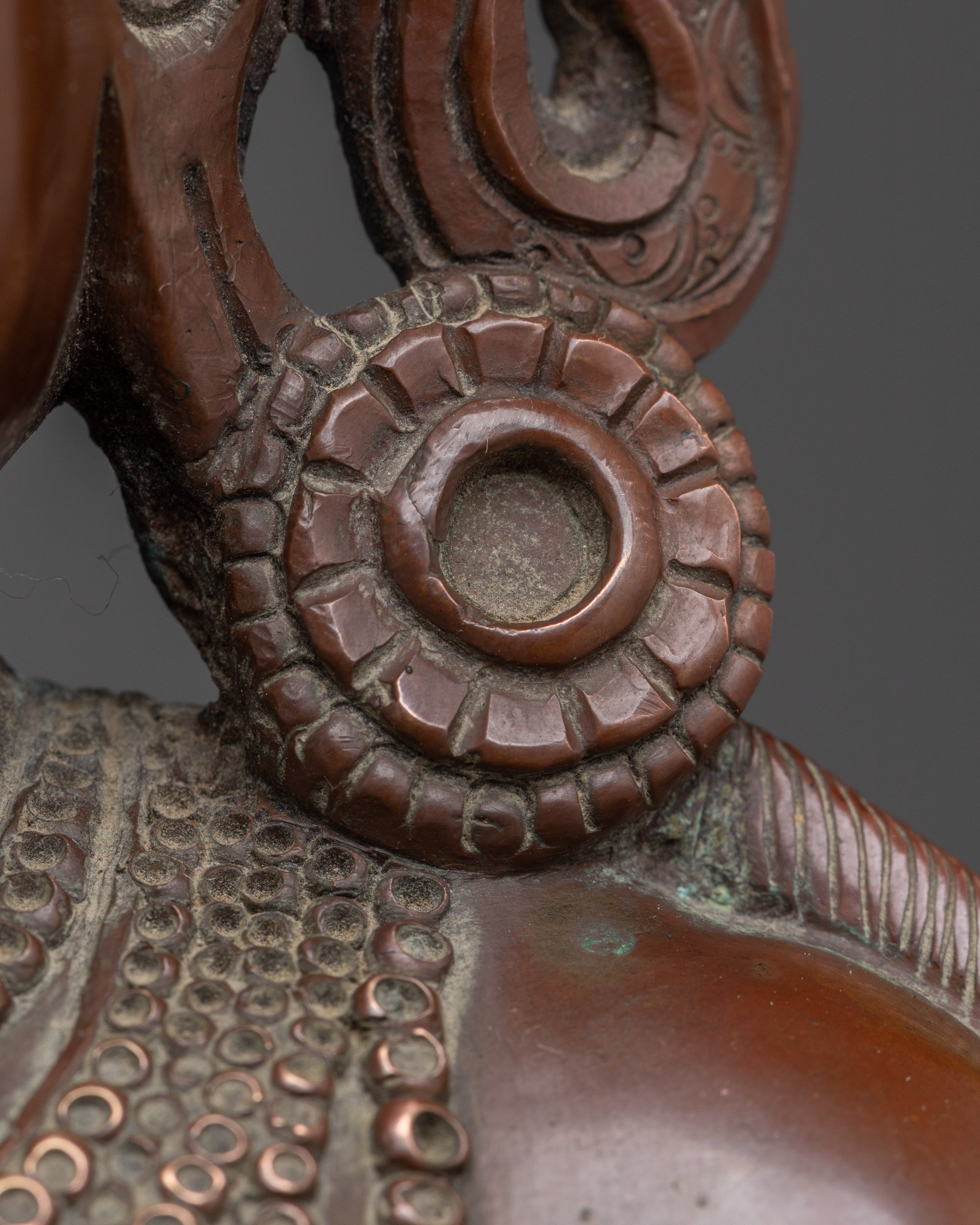 Oxidized Copper Dzambhala Statue | Buddhist Deity of Wealth