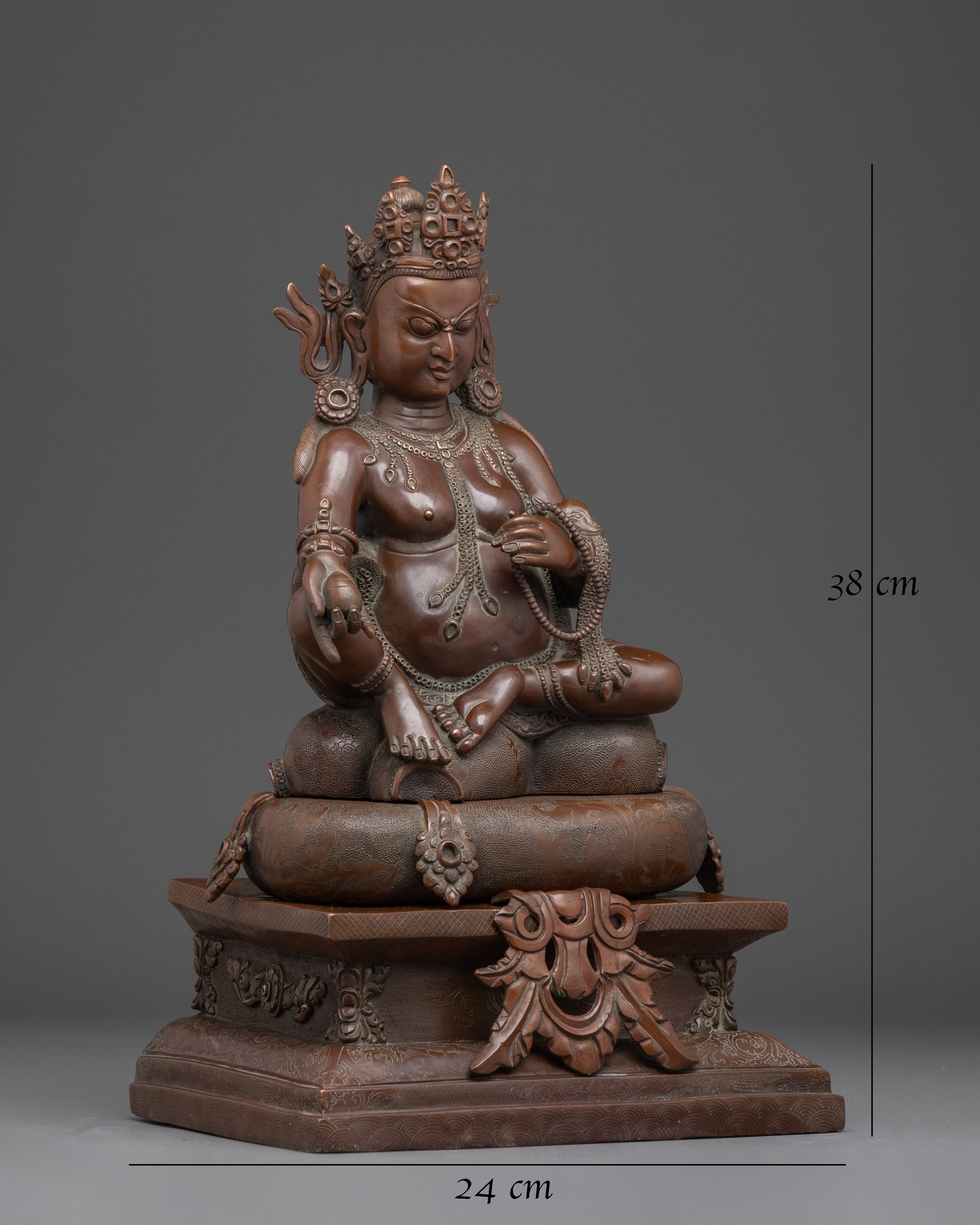 Oxidized Copper Dzambhala Statue