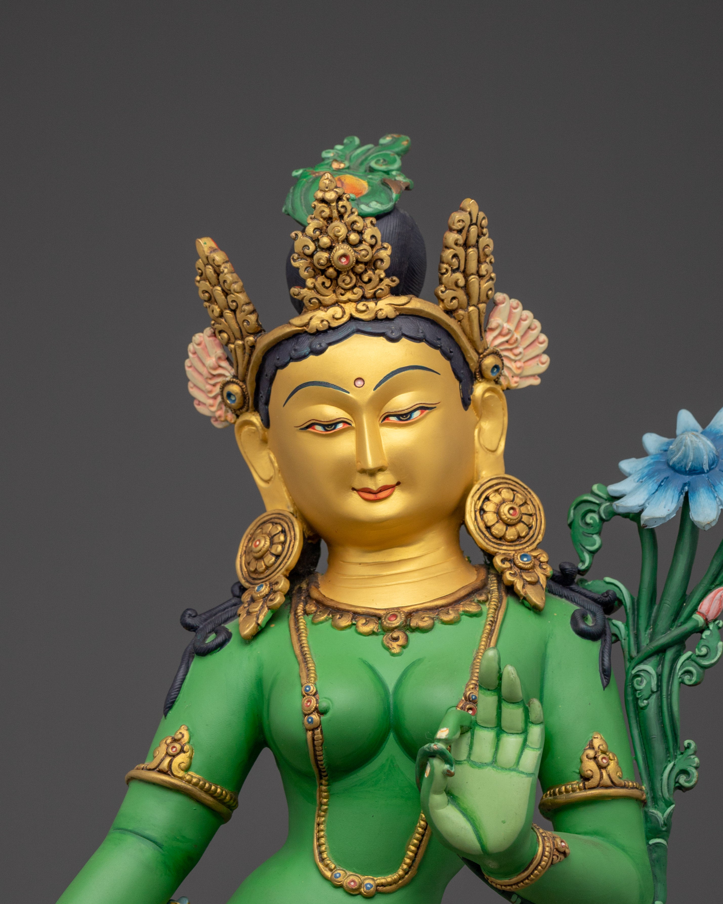Standing Green Tara Statue | Feminine Peaceful Deity