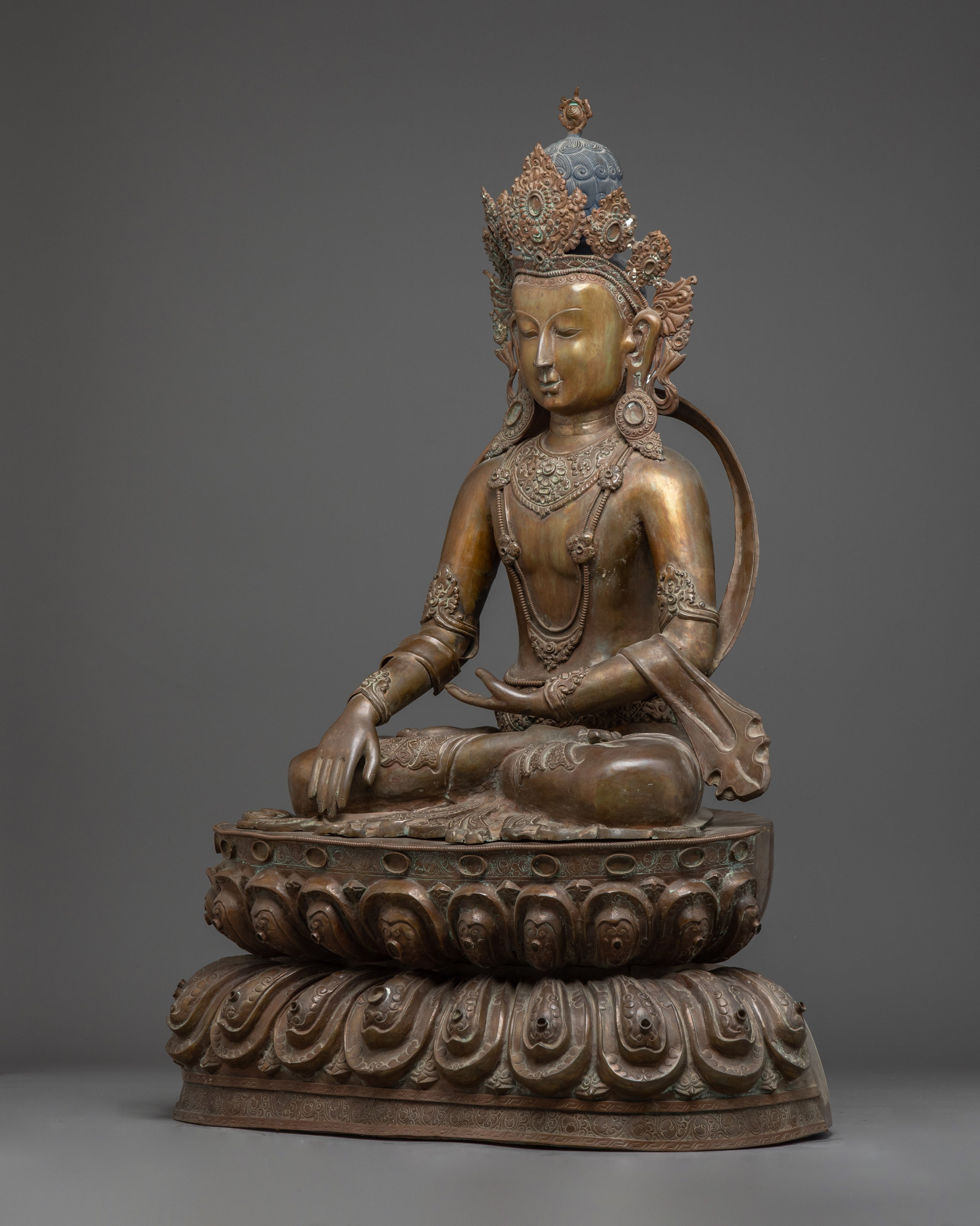 Crown Shayamuni Buddha, Meditation Art | Sacred Sculpture of the Enlightened One
