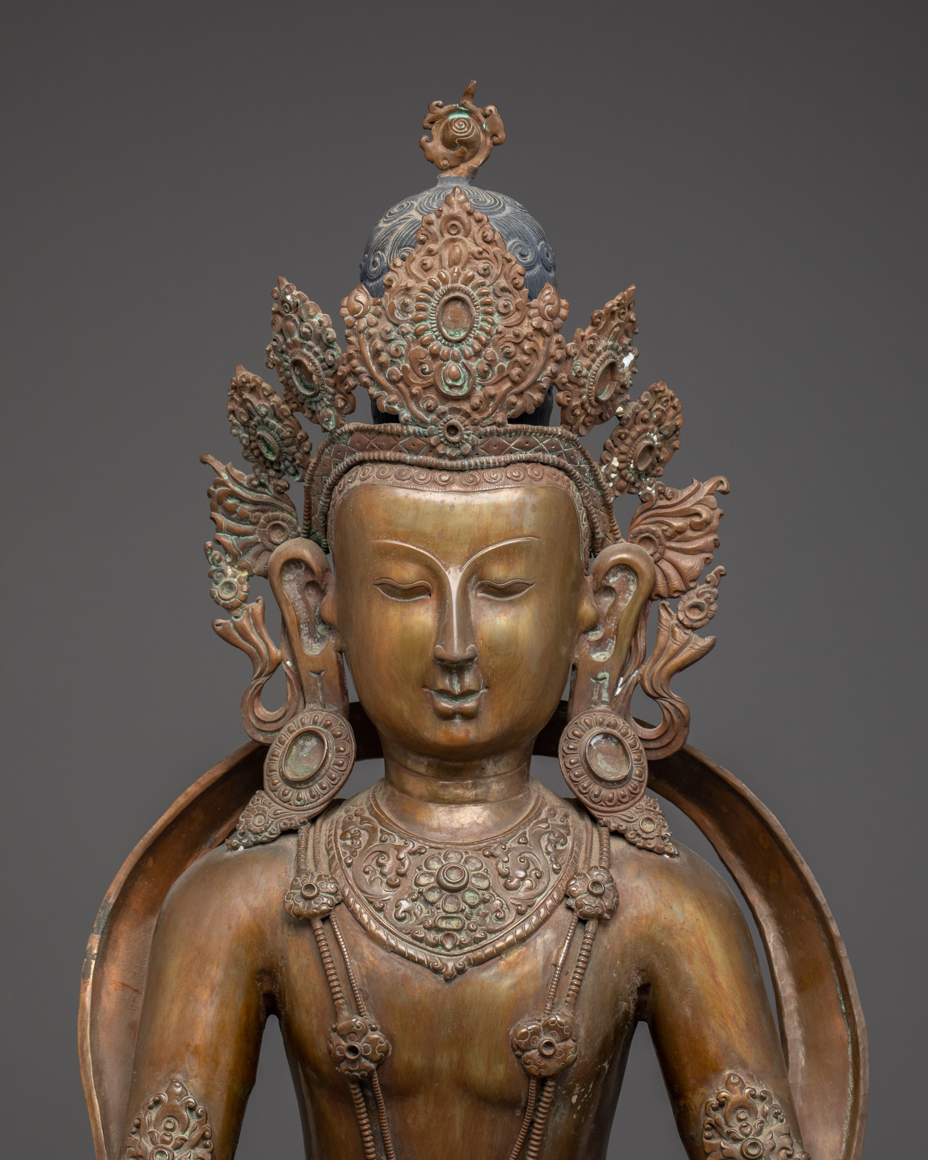 Crown Shayamuni Buddha, Meditation Art | Sacred Sculpture of the Enlightened One