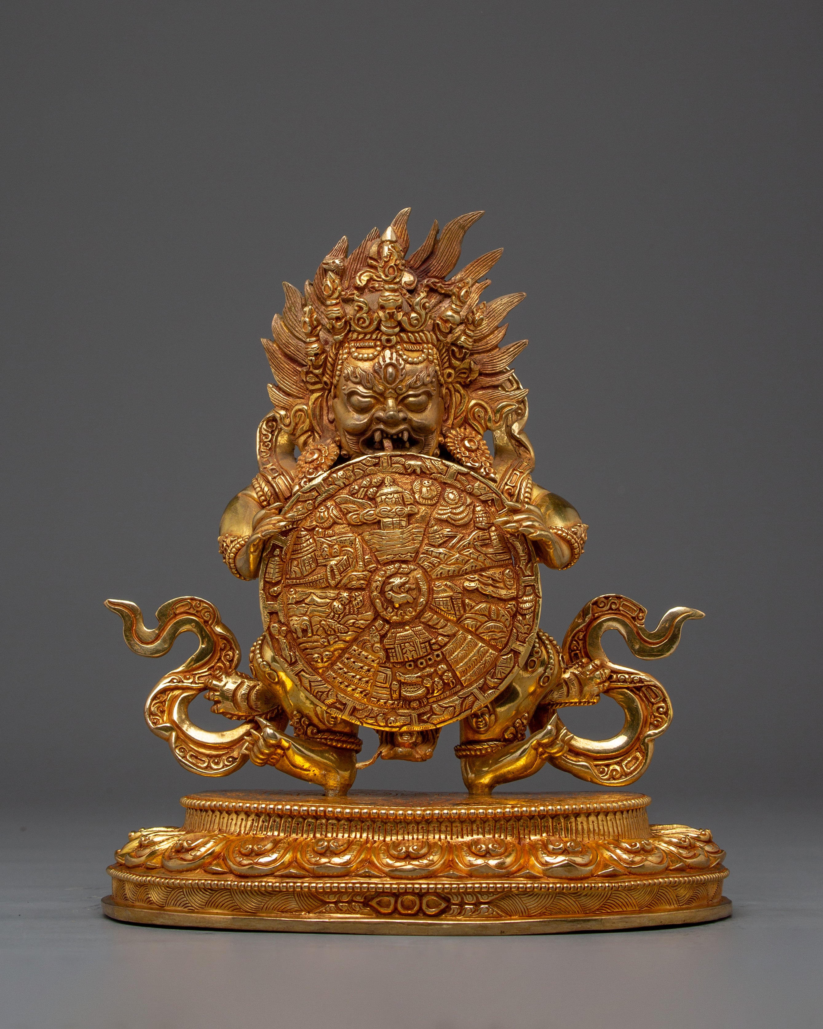 Wheel of Life Buddhist Statue | Tibetan Art for Altar, Shrine & Spiritual Decor