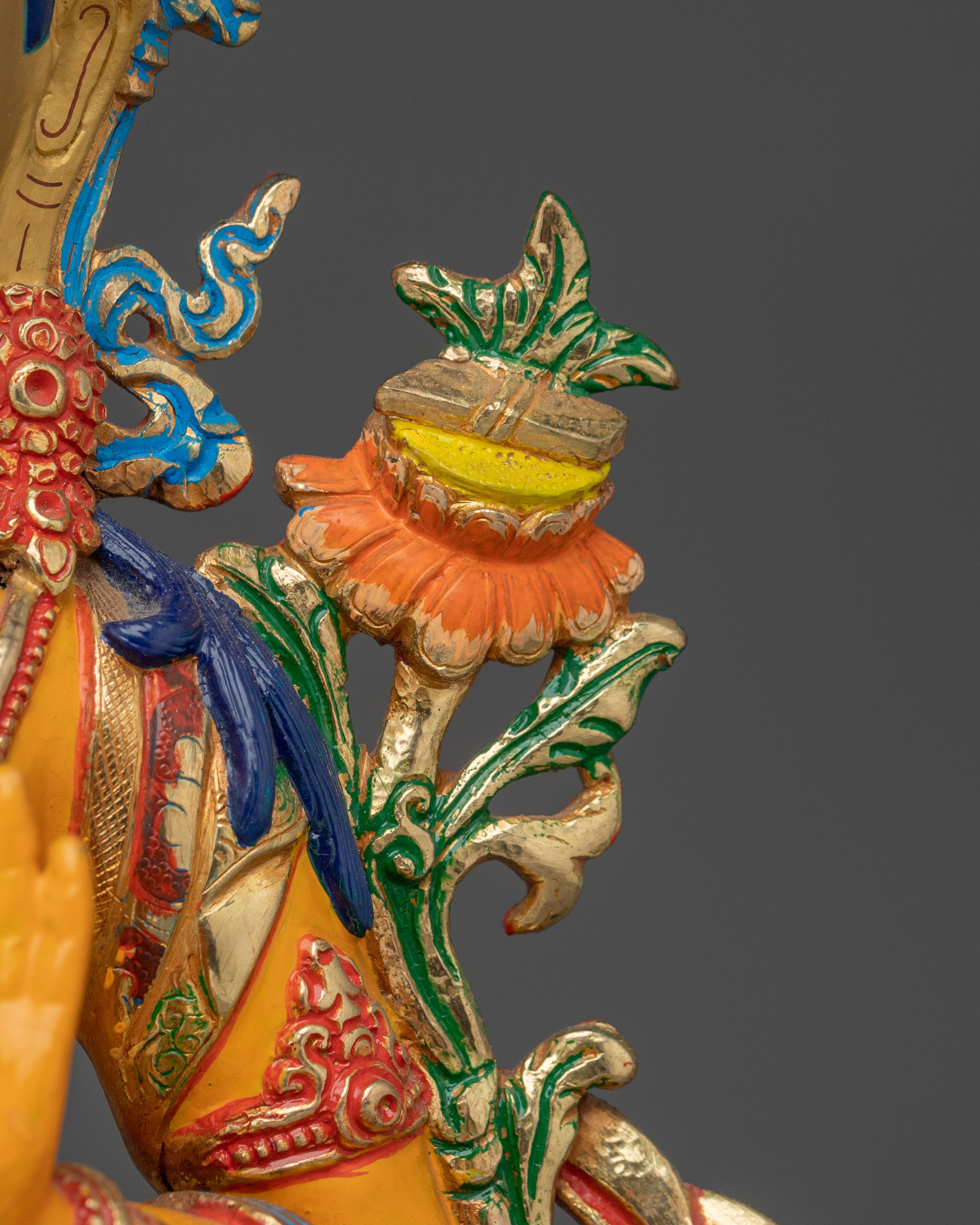 Manjushri Statue with Copper Body | Buddhist Altar, Meditation, or Shrine Decor