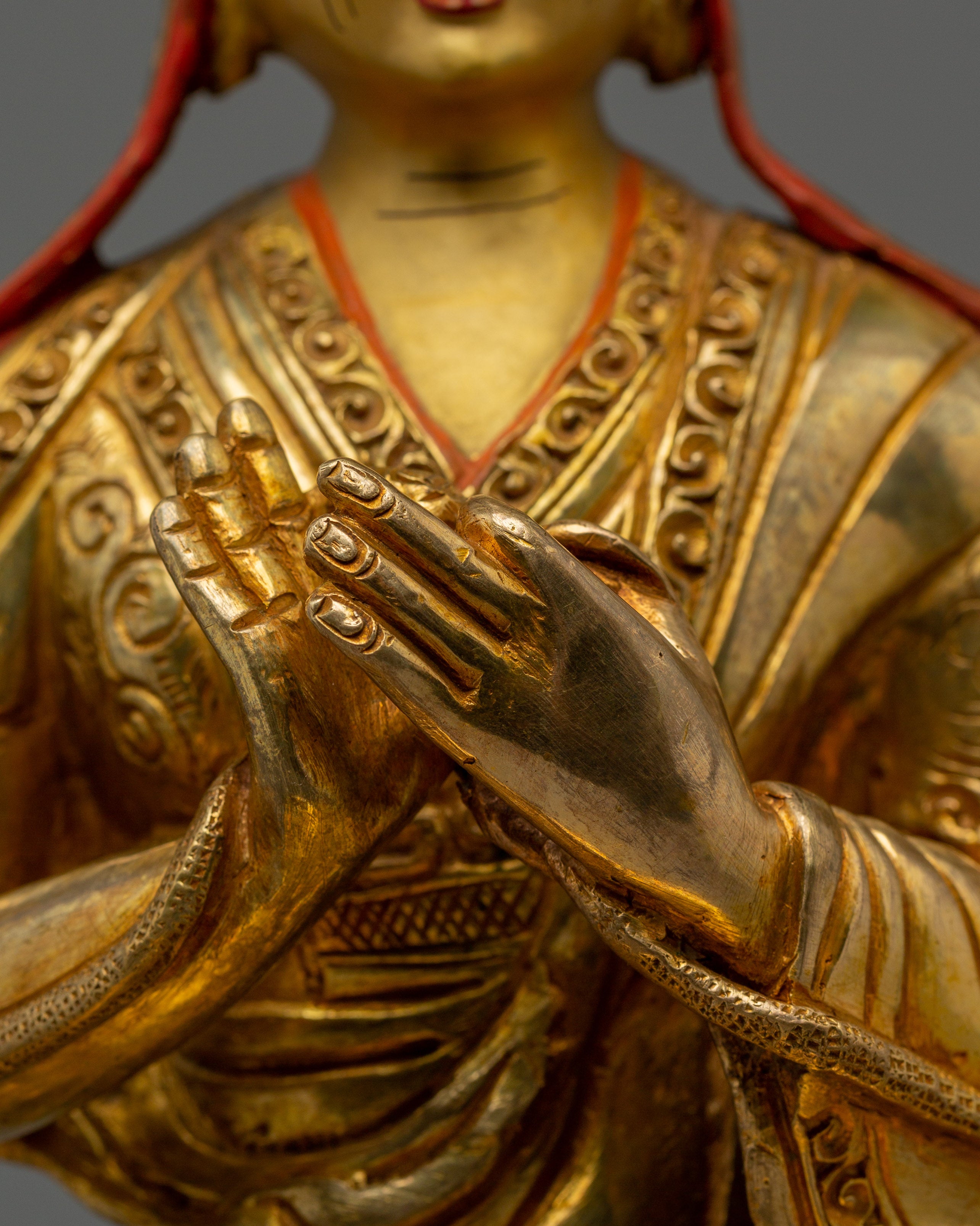 Handcrafted Tsongkhapa Set Statue | Spiritual Enlightenment and Meditation