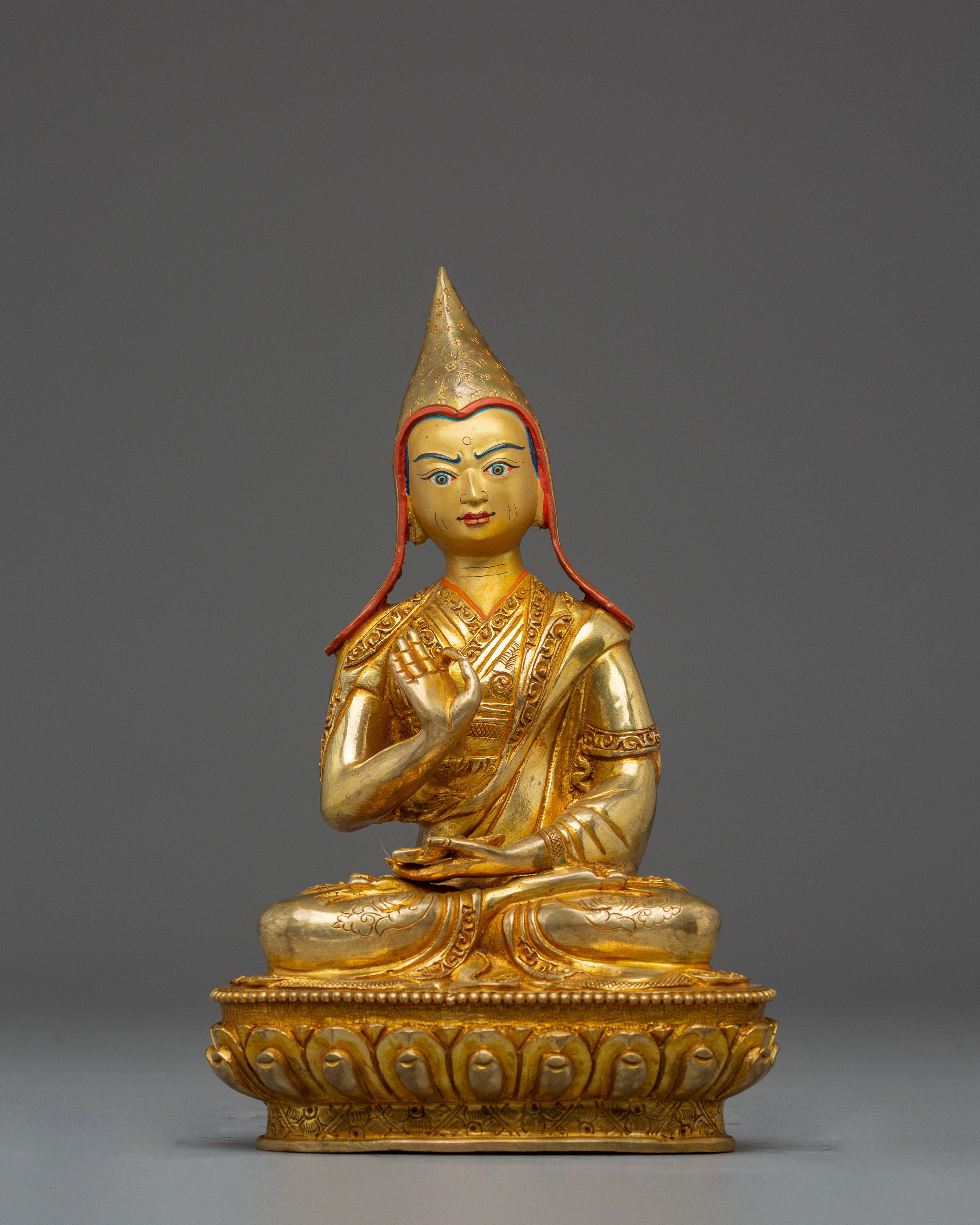 Handcrafted Tsongkhapa Set Statue | Spiritual Enlightenment and Meditation