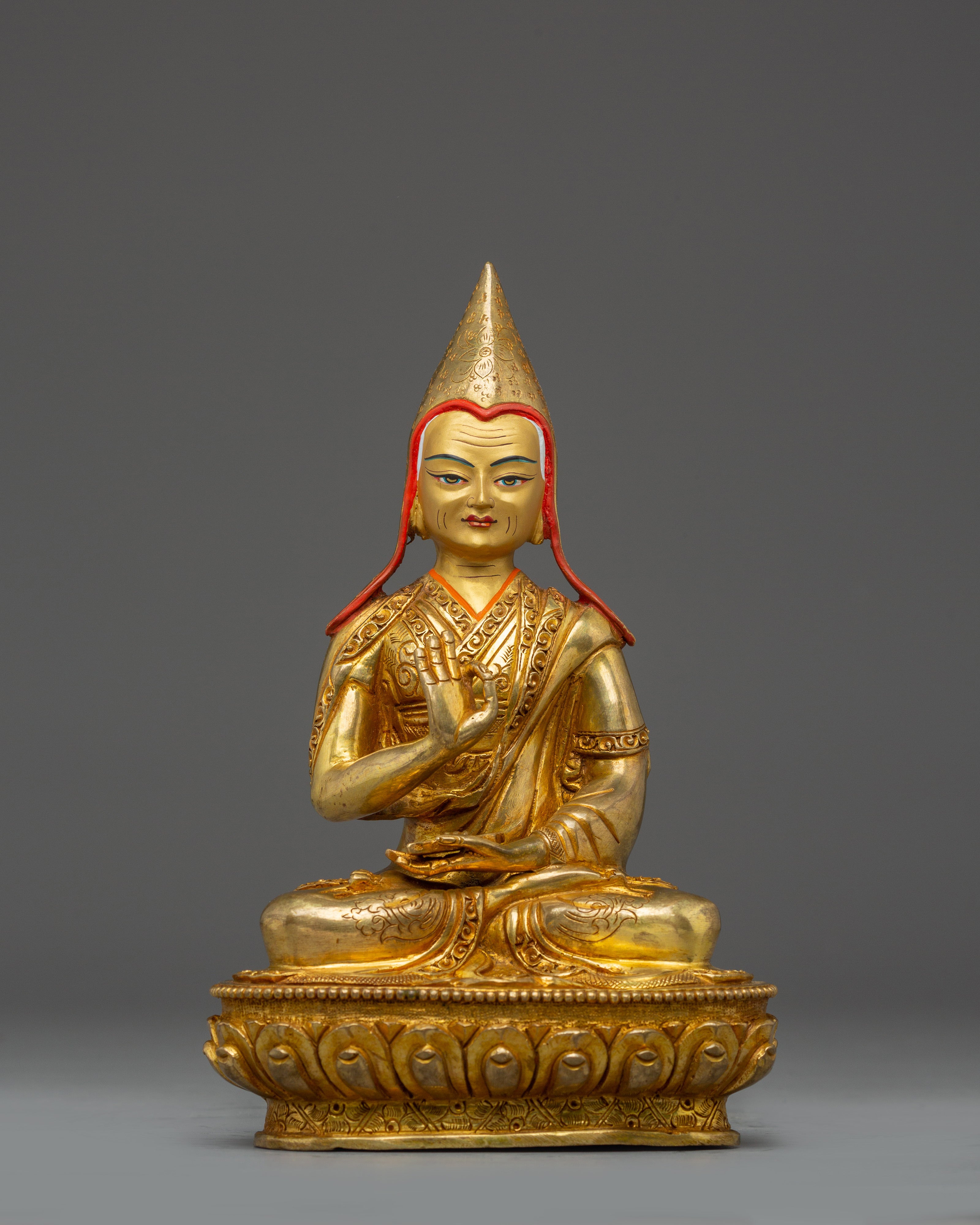 Handcrafted Tsongkhapa Set Statue | Spiritual Enlightenment and Meditation