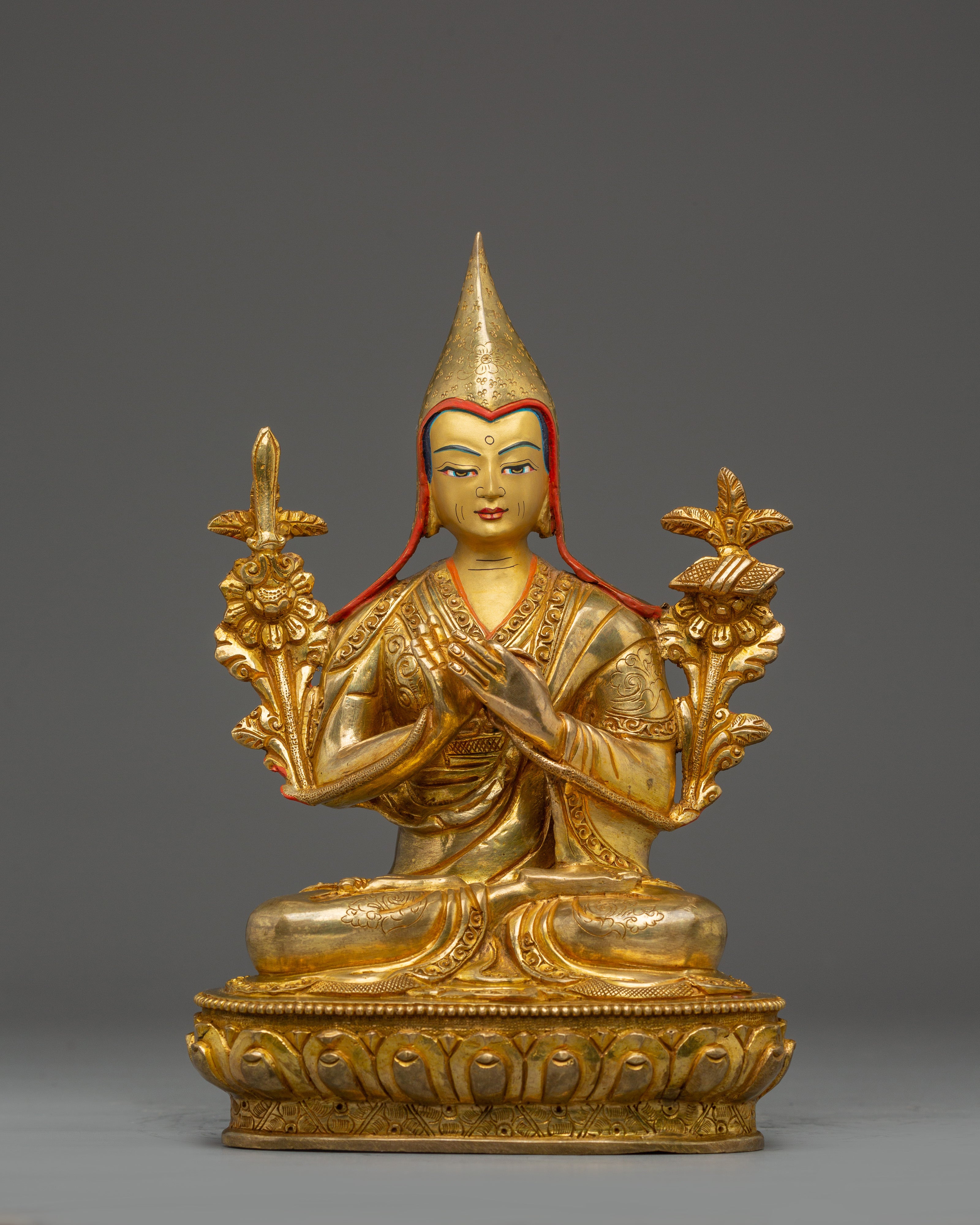 Handcrafted Tsongkhapa Set Statue | Spiritual Enlightenment and Meditation