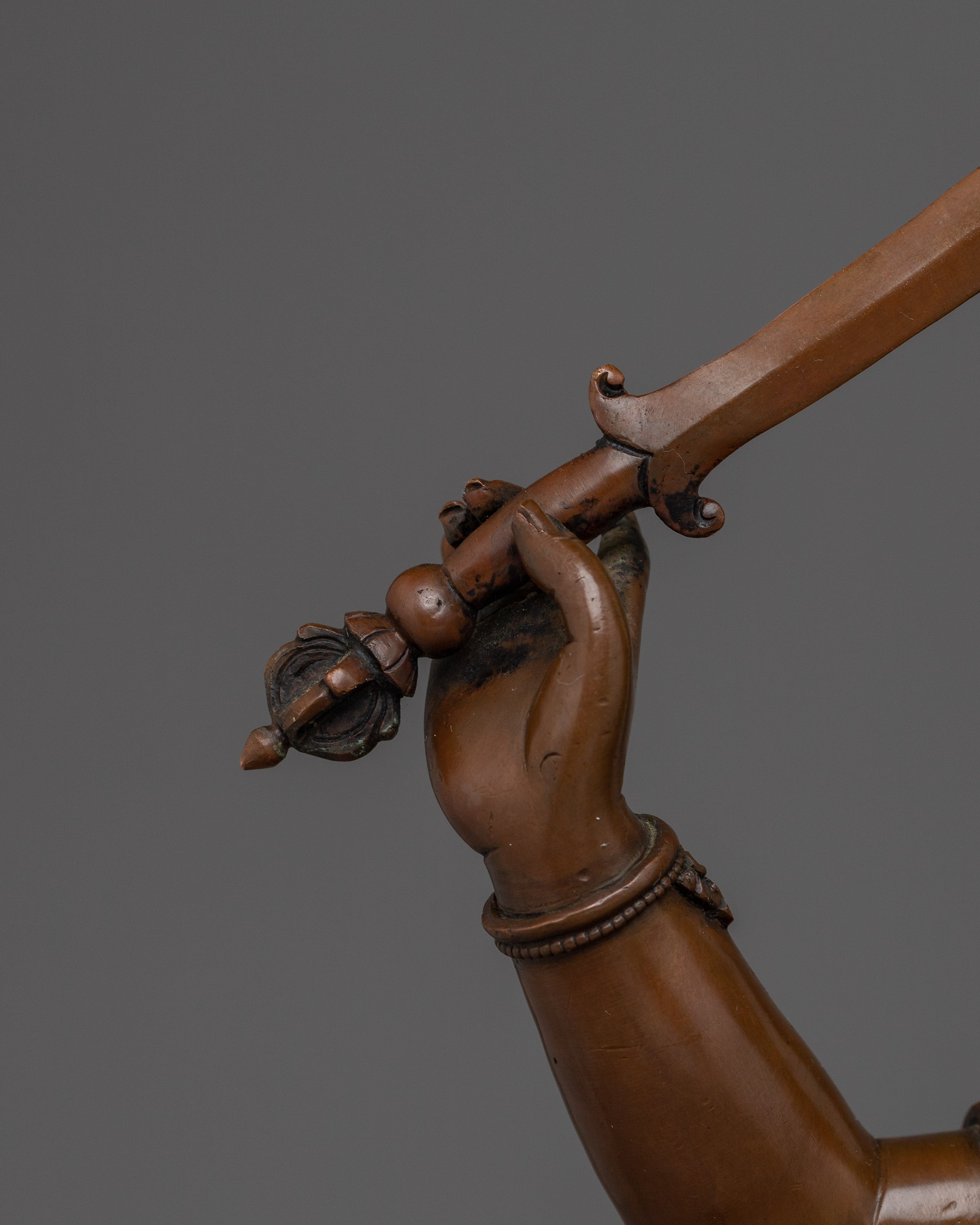 Manjushri Oxidized Copper Wisdom Deity with Sword | Ideal for Altars