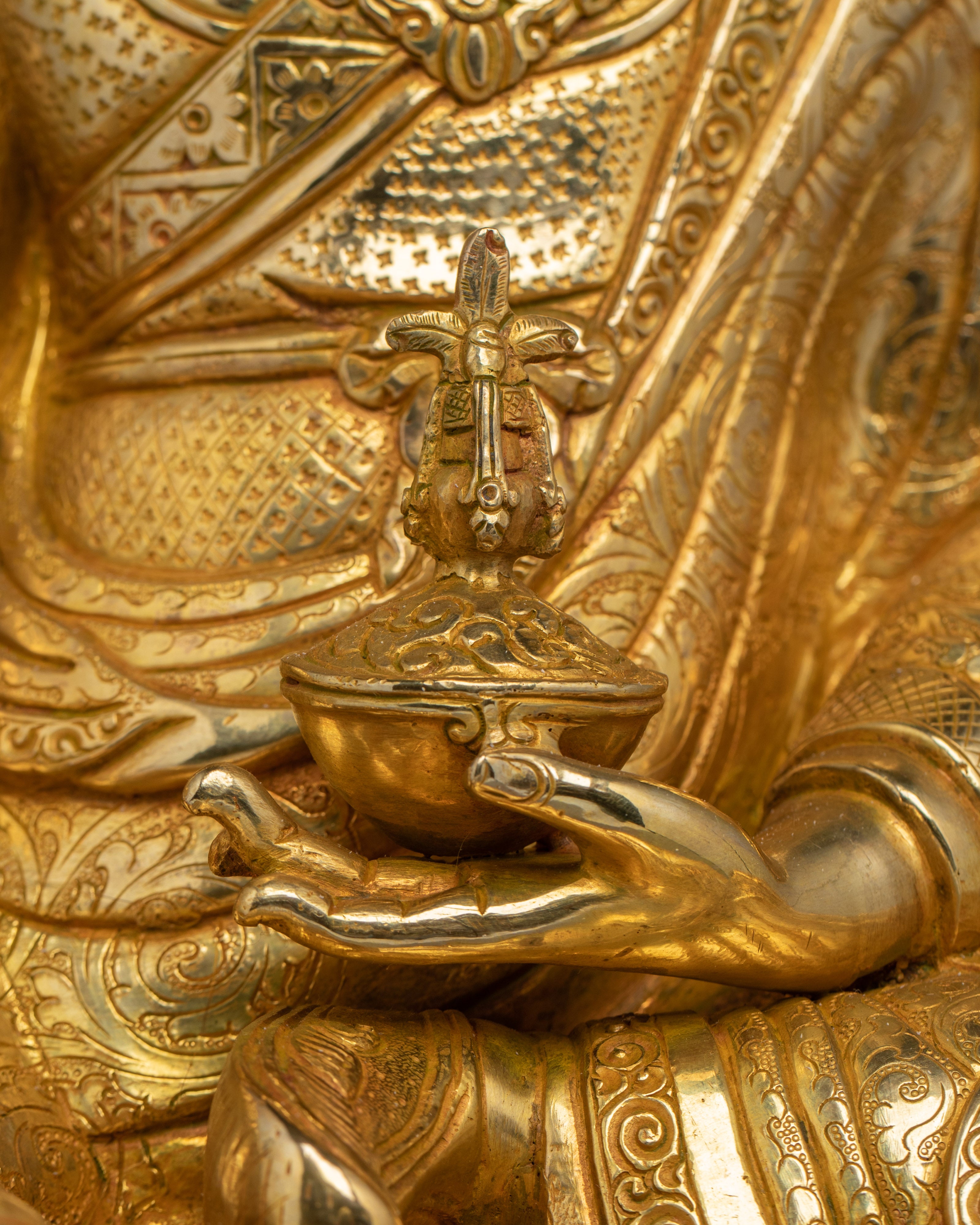 Enlightened Guru Rinpoche | Handcrafted Himalayan Statue for Altars