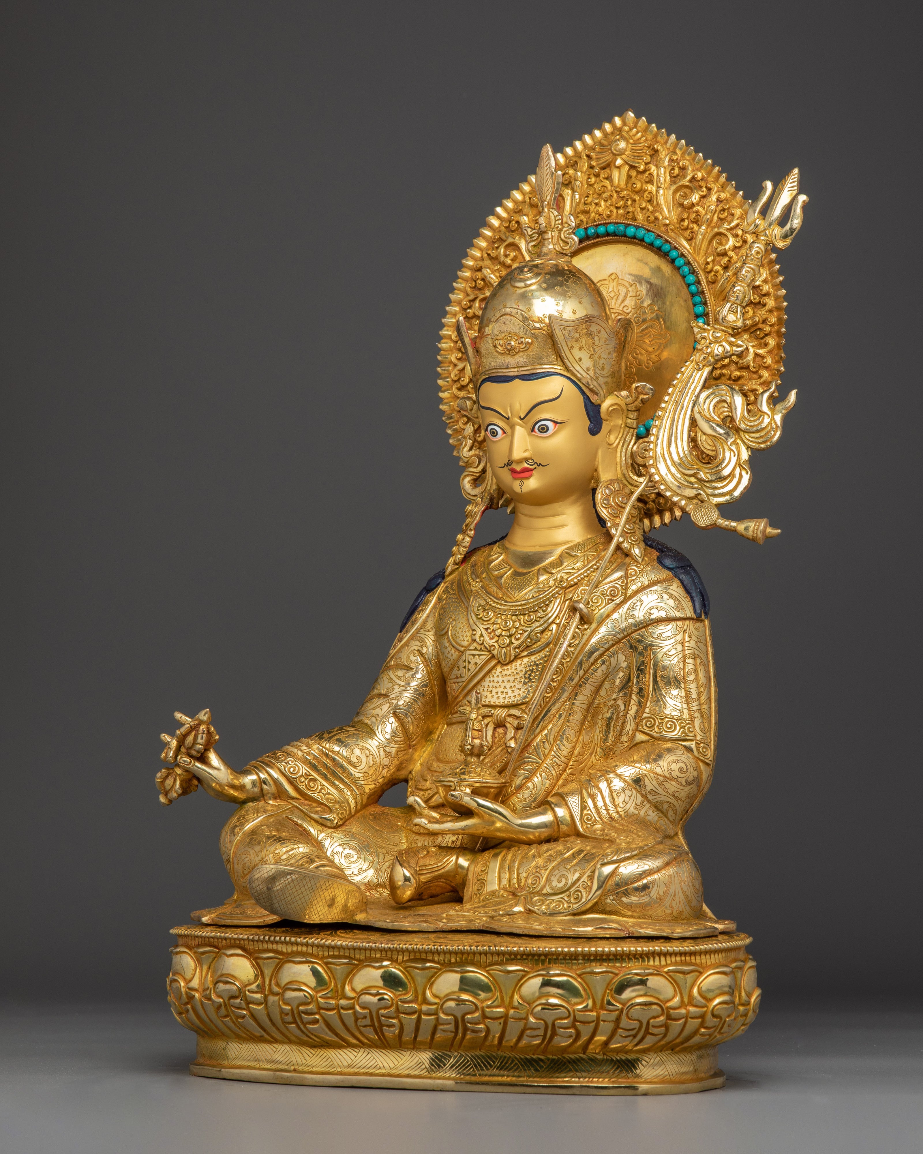 Enlightened Guru Rinpoche | Handcrafted Himalayan Statue for Altars