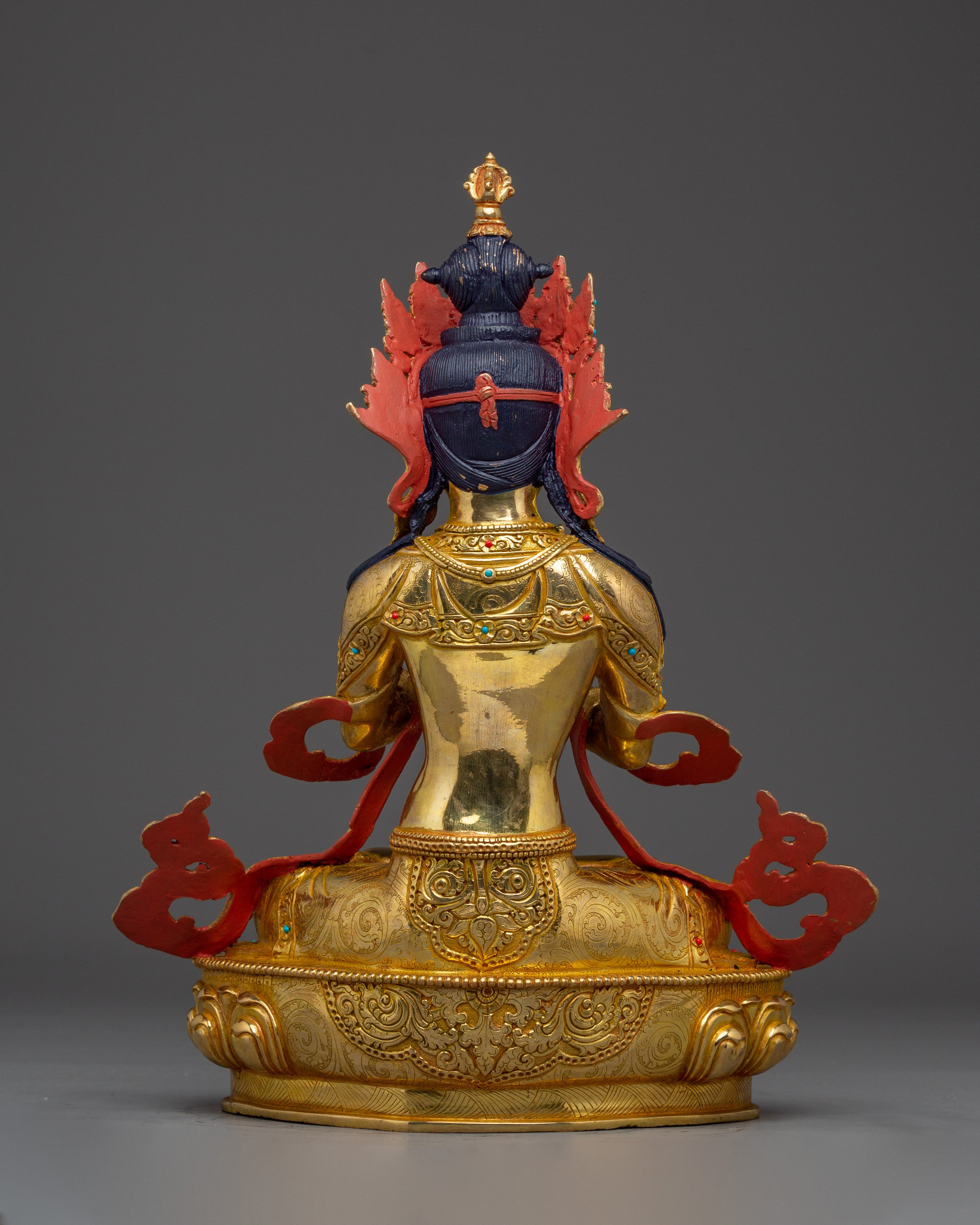 Vajradhara Statue for Spiritual Enlightenment | Gold Gilded Copper with Gemstone