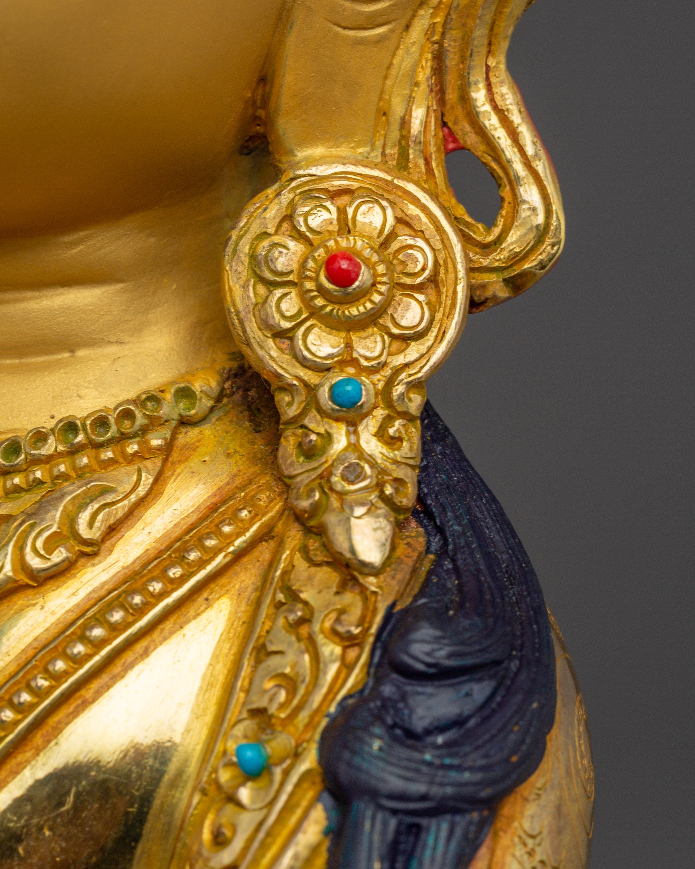 Vajradhara Statue for Spiritual Enlightenment | Gold Gilded Copper with Gemstone