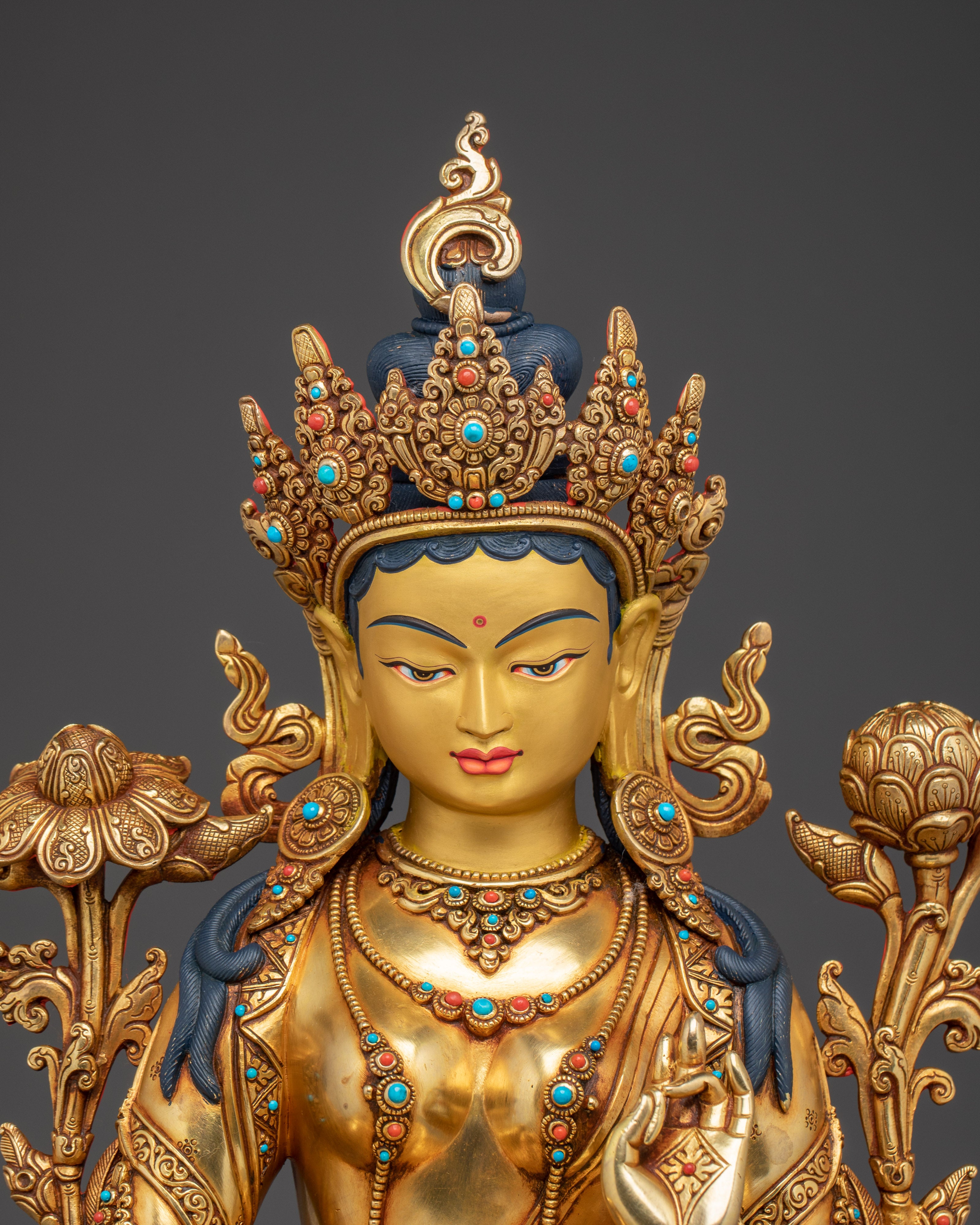 Female Goddess Green Tara Art | Spiritual Protection Deity