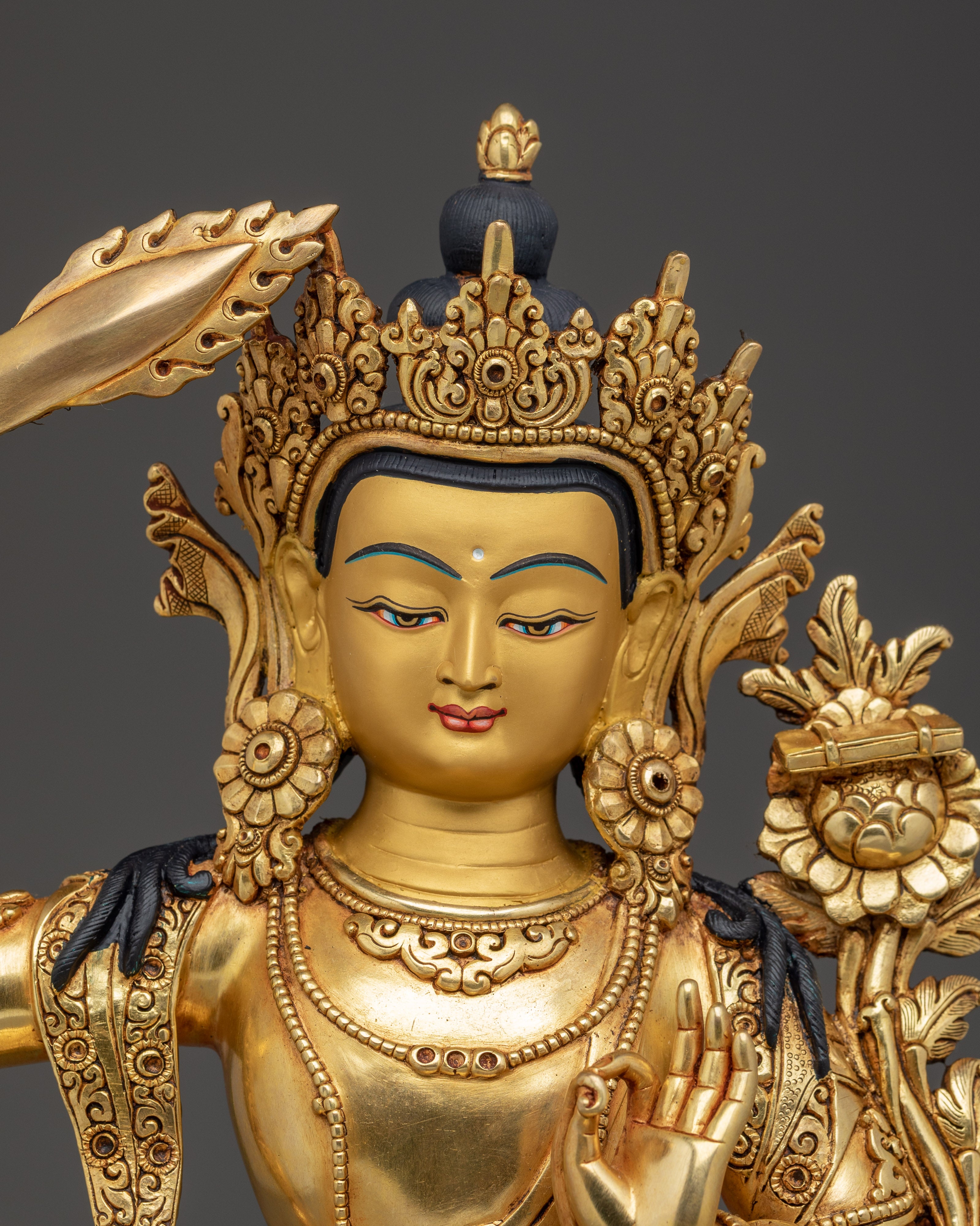 Golden Radiant Manjushri Art | Bodhisattva of Wisdom