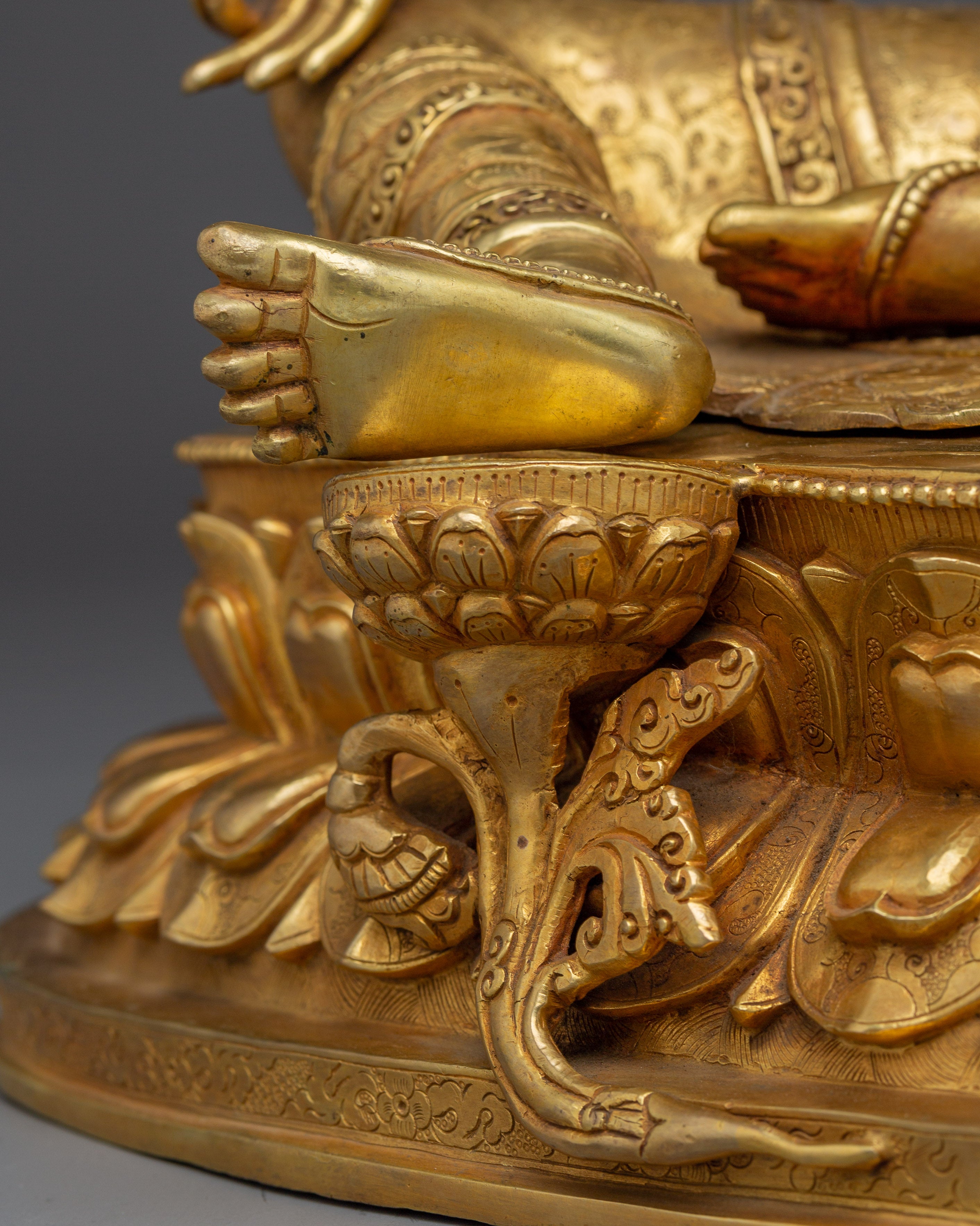 Green Tara Spiritual and Healing Energy Statue | Gold Gilded Copper with Acrylic Paintings