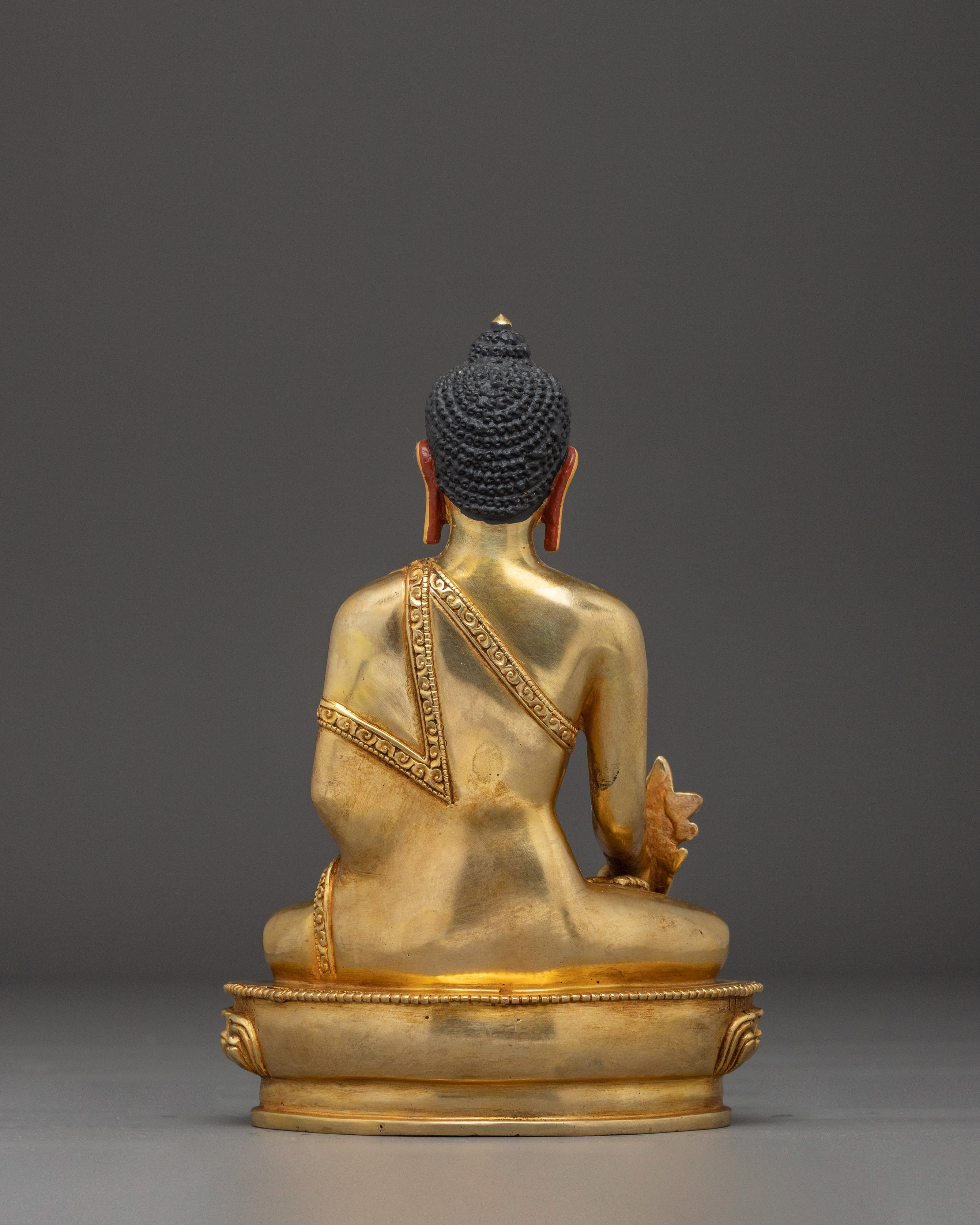 Medicine Buddha Sculpture for Spiritual Healing | Divine Healing in 24K Gold Gilded Copper