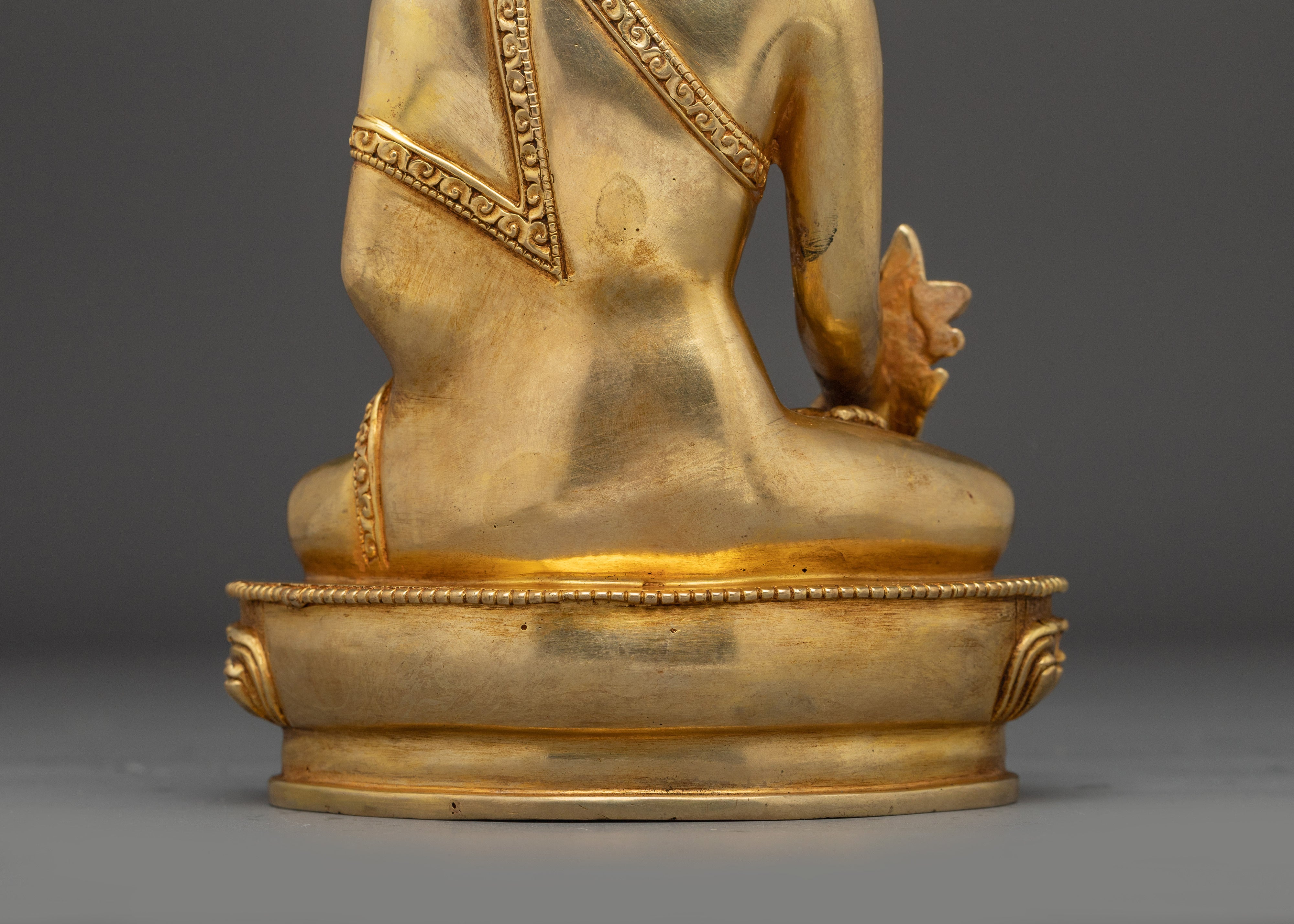 Medicine Buddha Sculpture for Spiritual Healing | Divine Healing in 24K Gold Gilded Copper