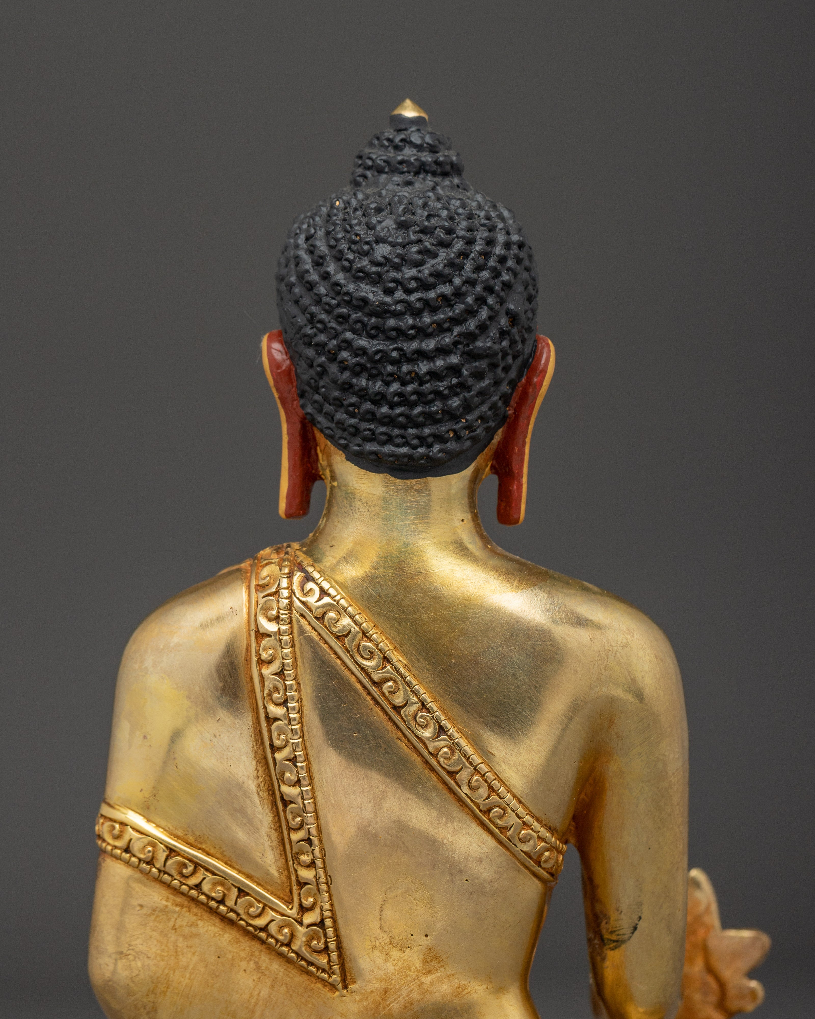 Medicine Buddha Sculpture for Spiritual Healing | Divine Healing in 24K Gold Gilded Copper