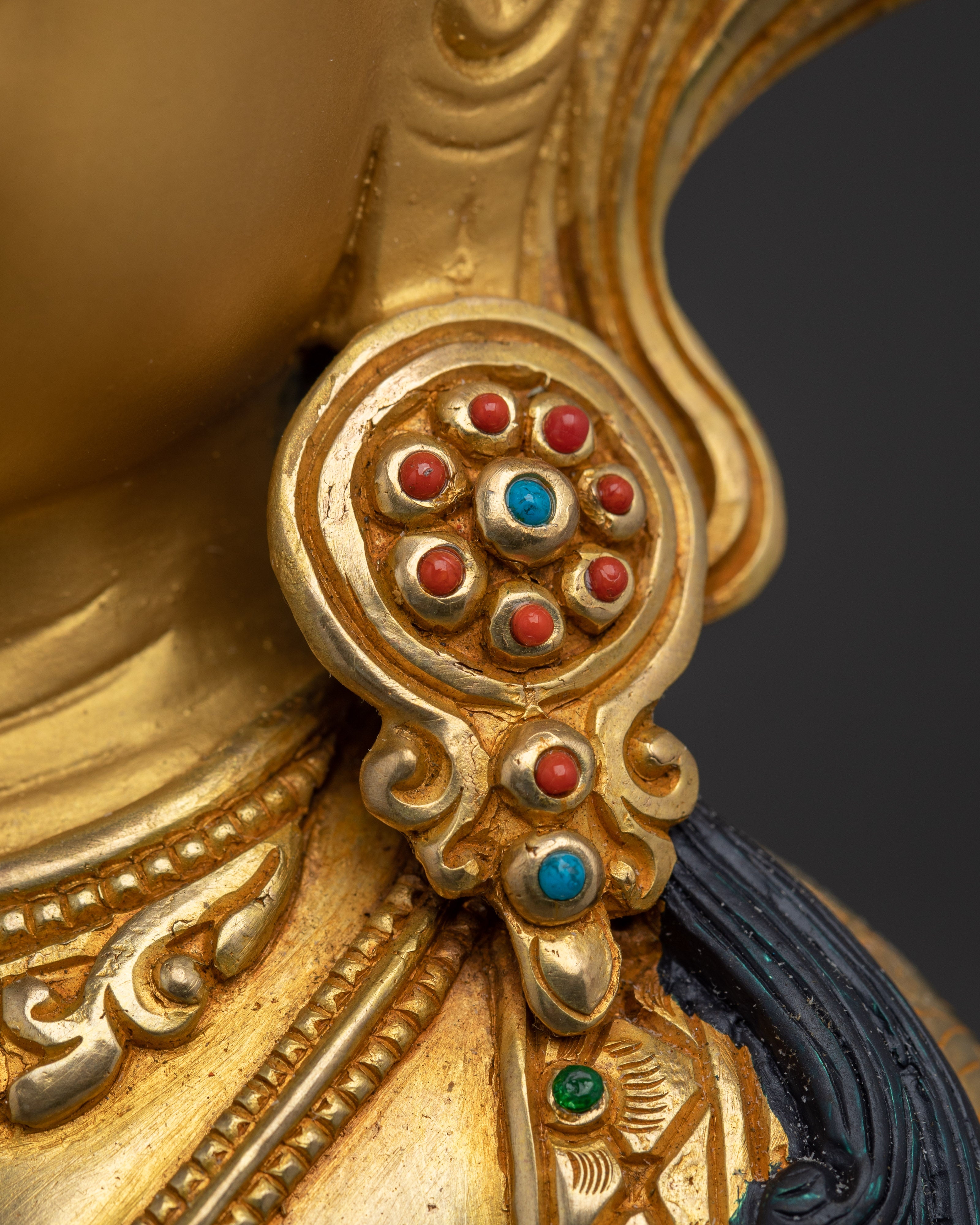 Handmade Amitayus Buddha Statue | Gold Gilded Copper Sculpture for Longevity
