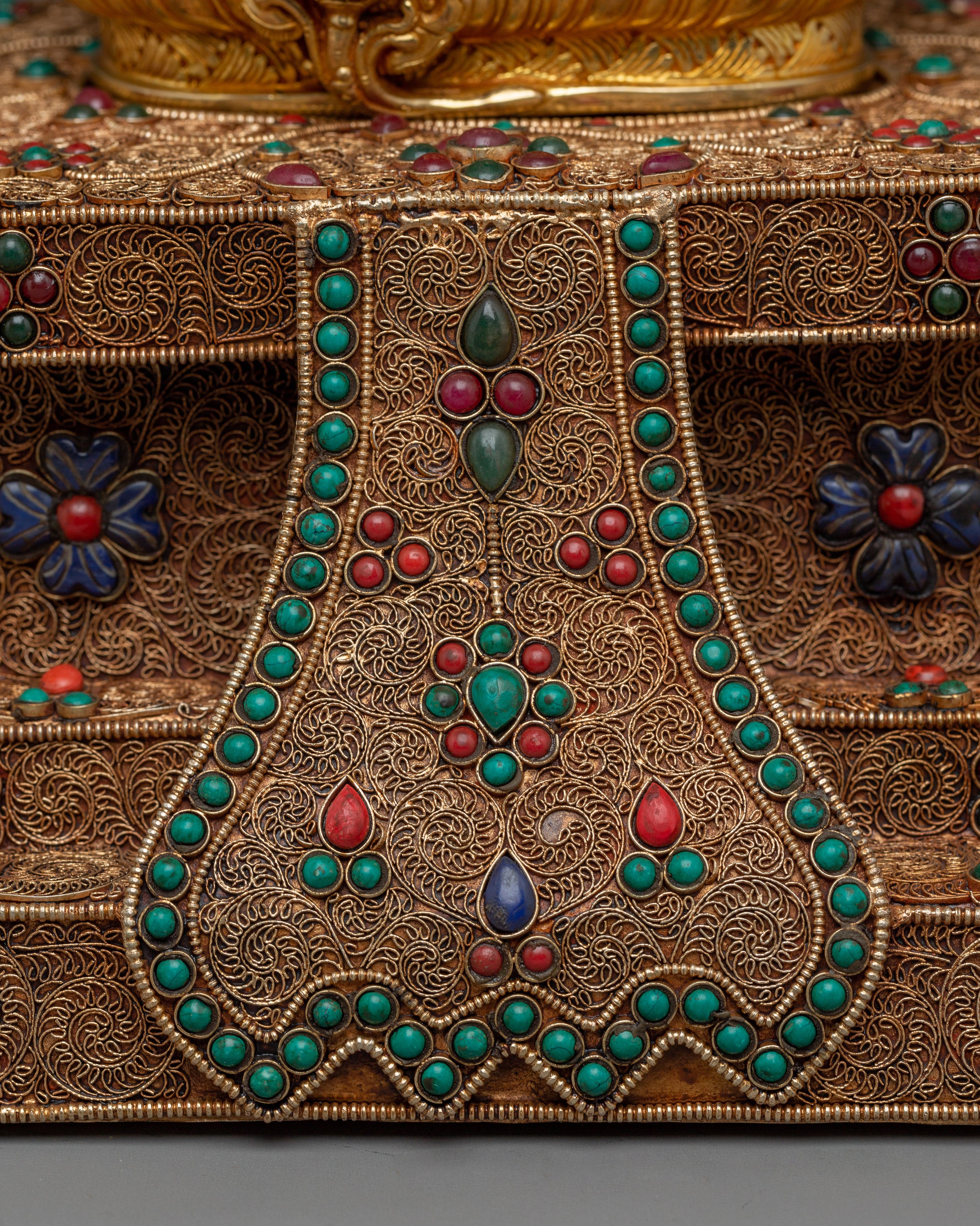 Green Tara With Throne Statue | Mother of Liberation