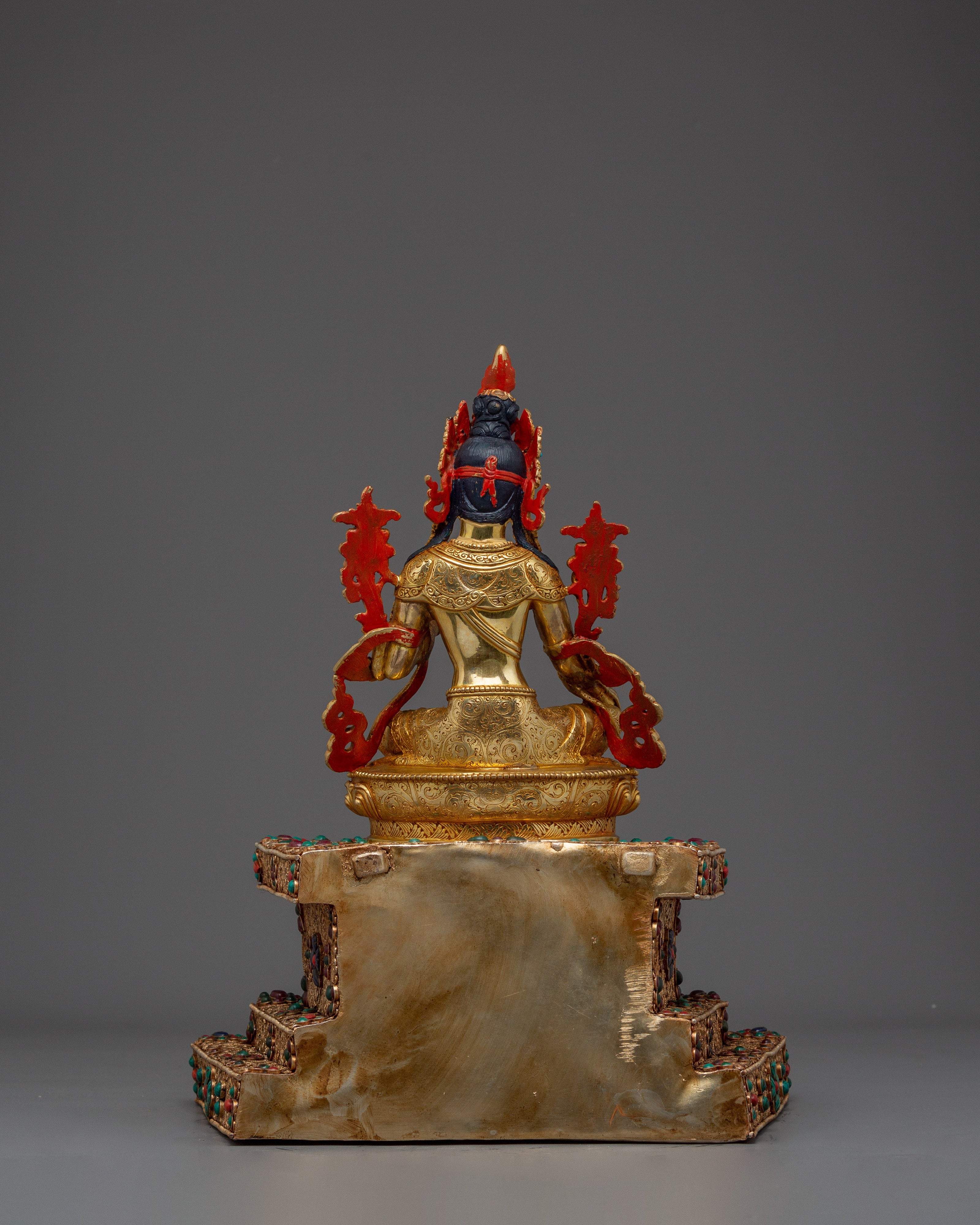 Green Tara With Throne Statue | Mother of Liberation