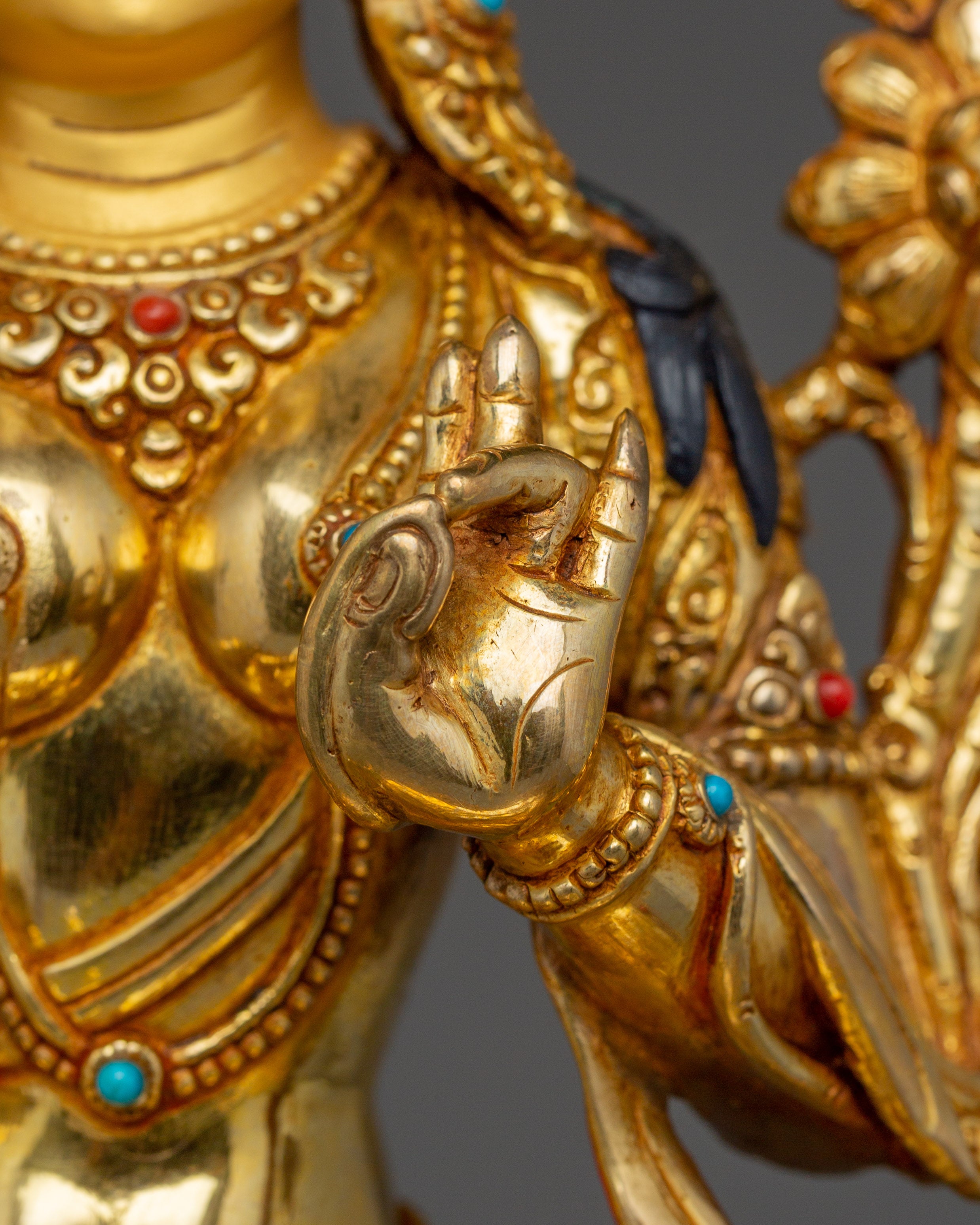 Green Tara With Throne Statue | Mother of Liberation