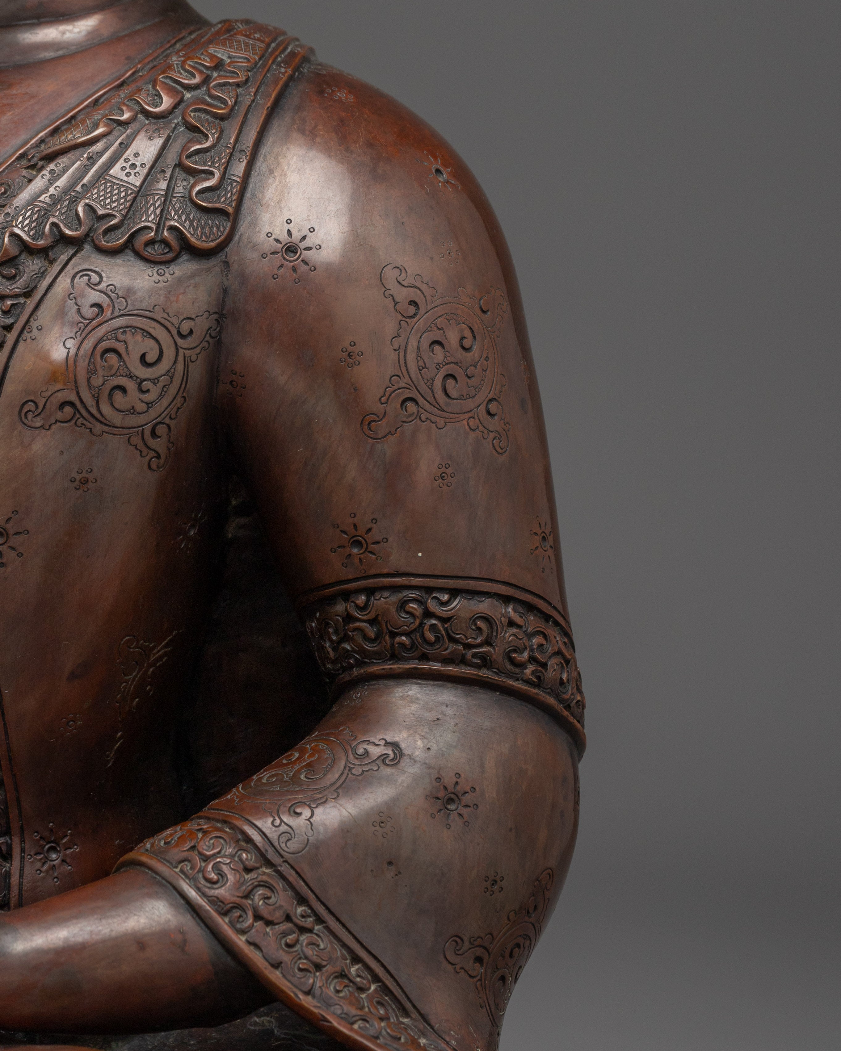 Oxidized Copper Shakyamuni Buddha Statue | Historical Gautama Buddha