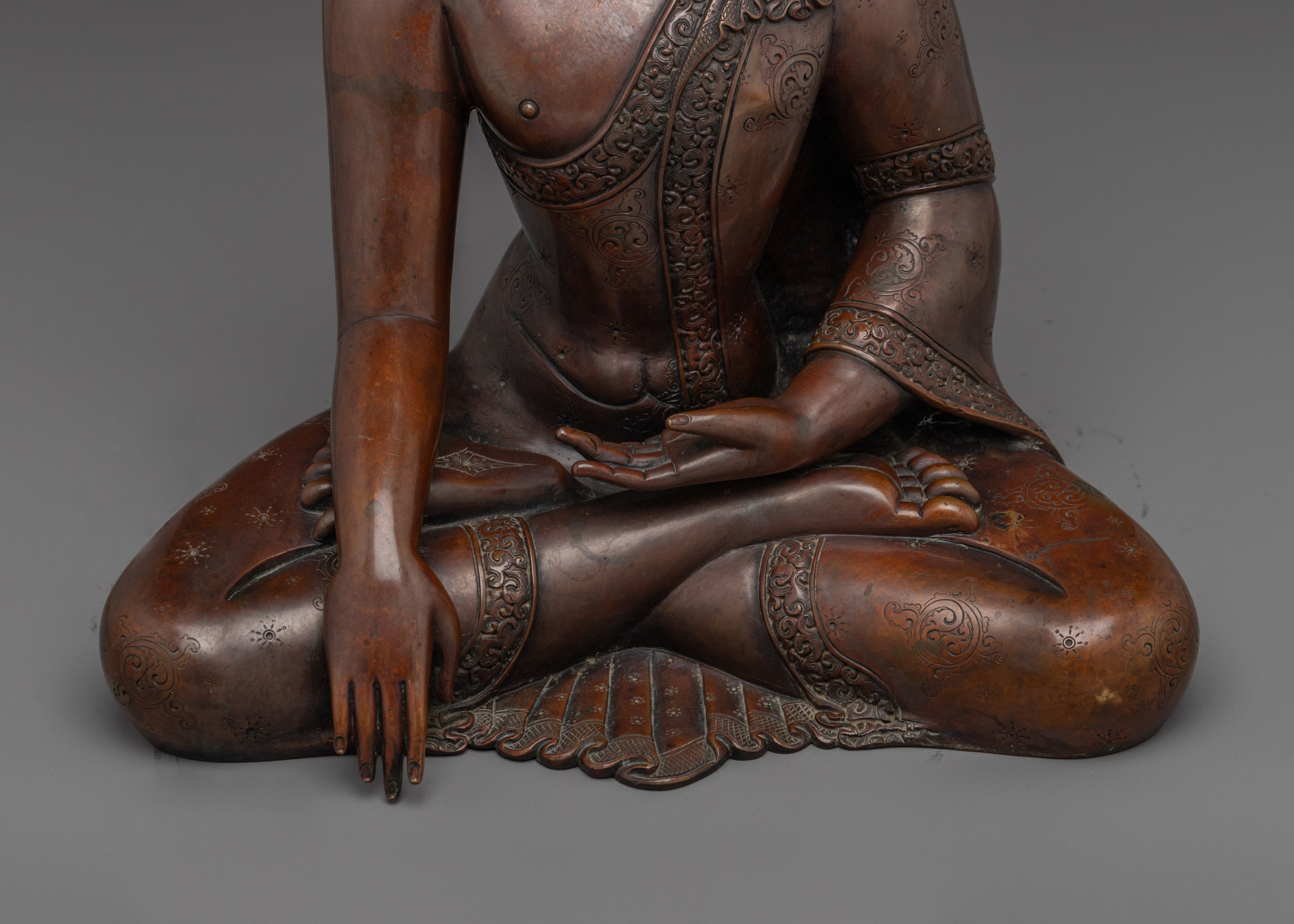 Oxidized Copper Shakyamuni Buddha Statue | Historical Gautama Buddha