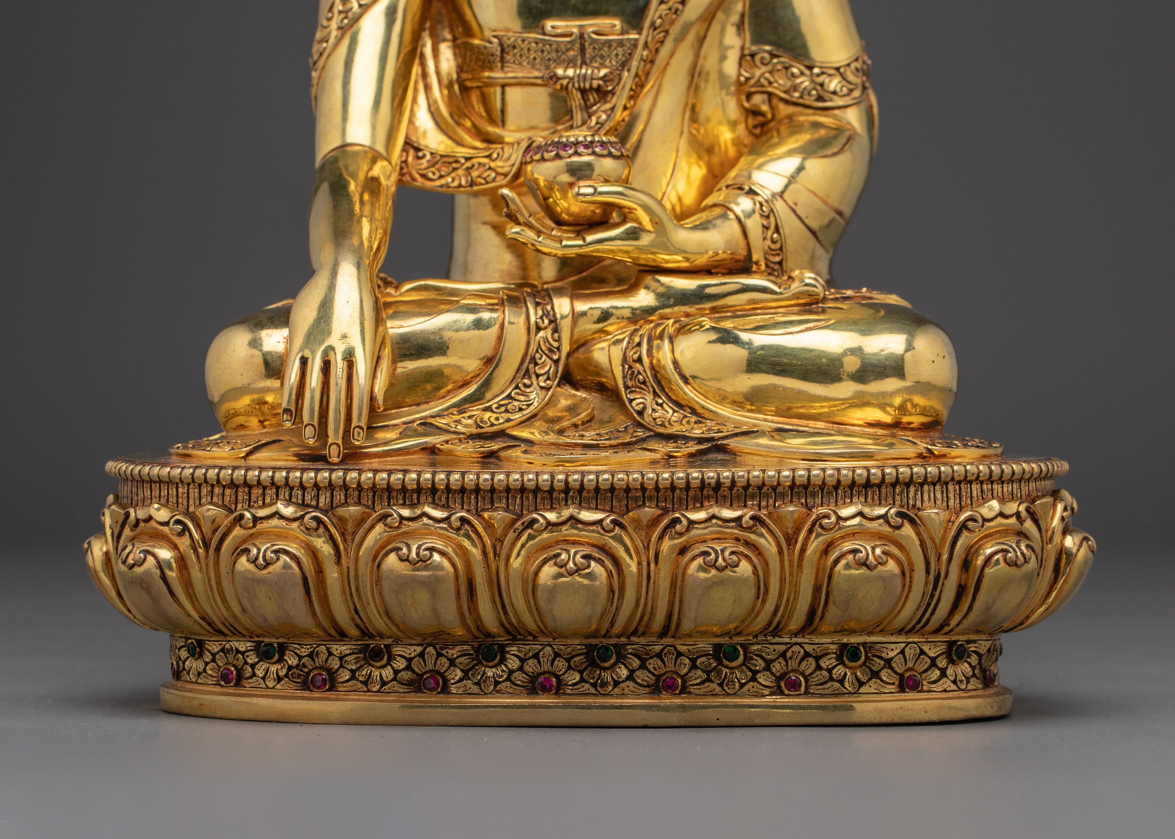 Shakyamuni Buddha Statue with Acrylic Detailing | Perfect for Meditation and Sacred Spaces