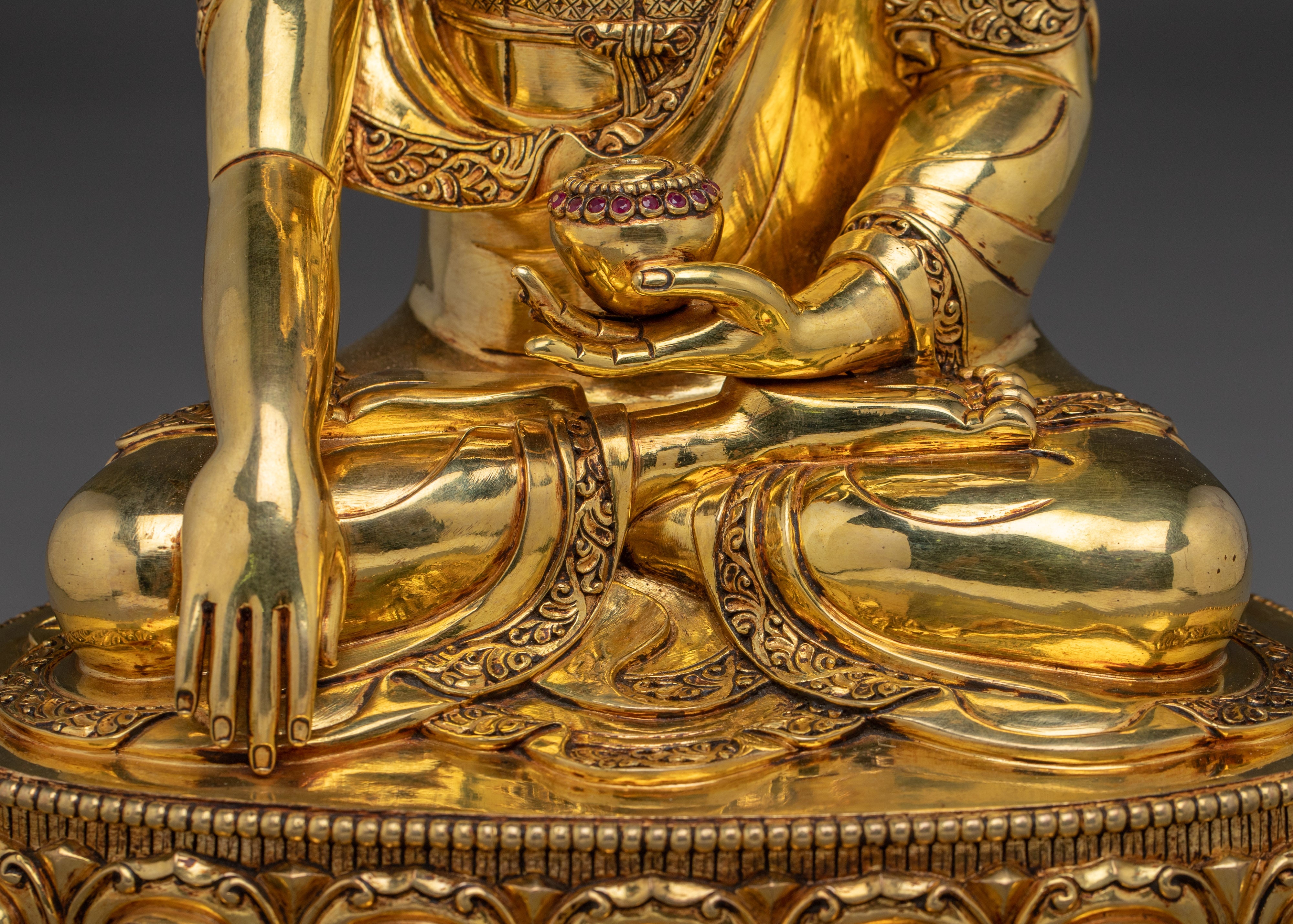 Shakyamuni Buddha Statue with Acrylic Detailing | Perfect for Meditation and Sacred Spaces