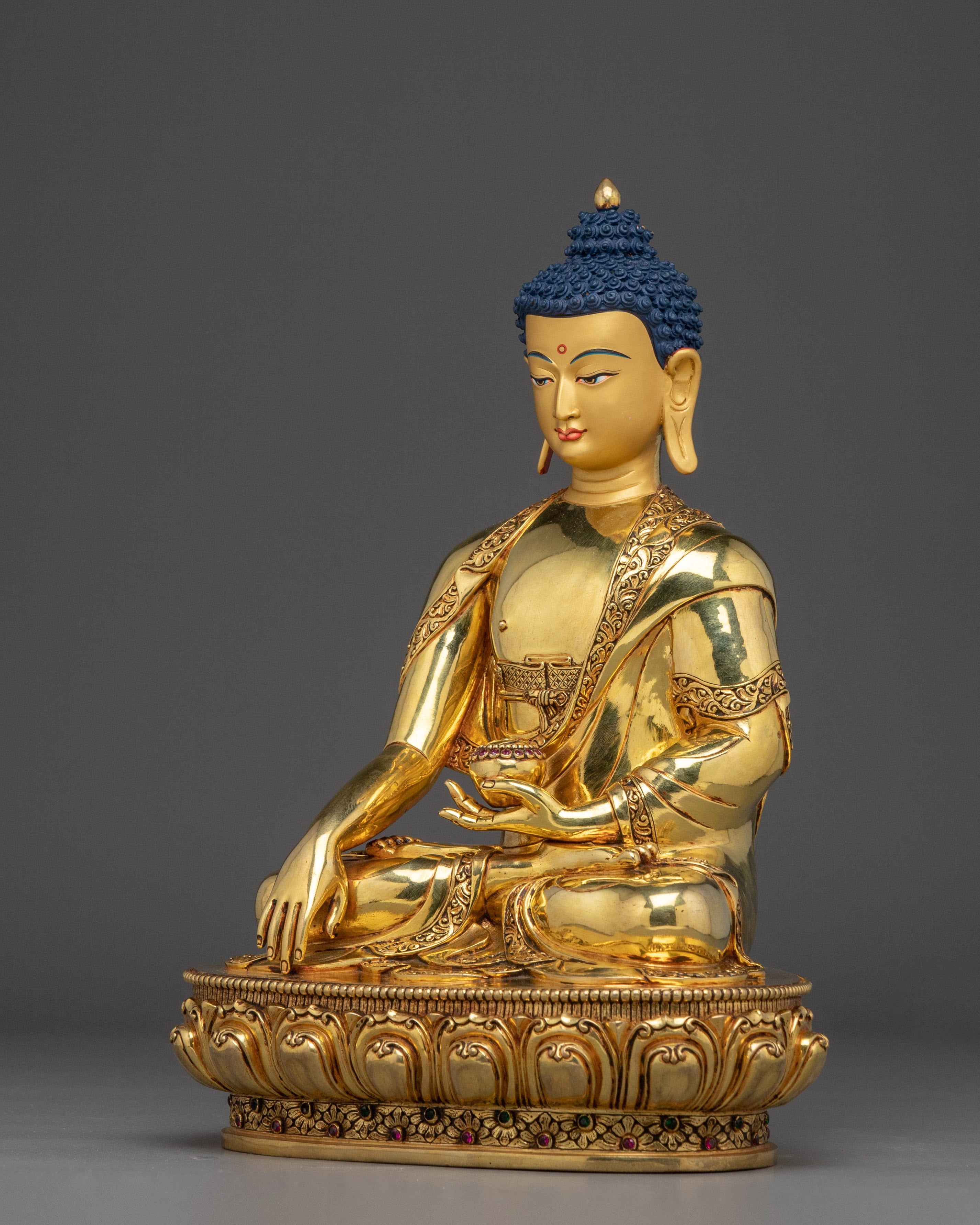 Shakyamuni Buddha Statue with Acrylic Detailing | Perfect for Meditation and Sacred Spaces