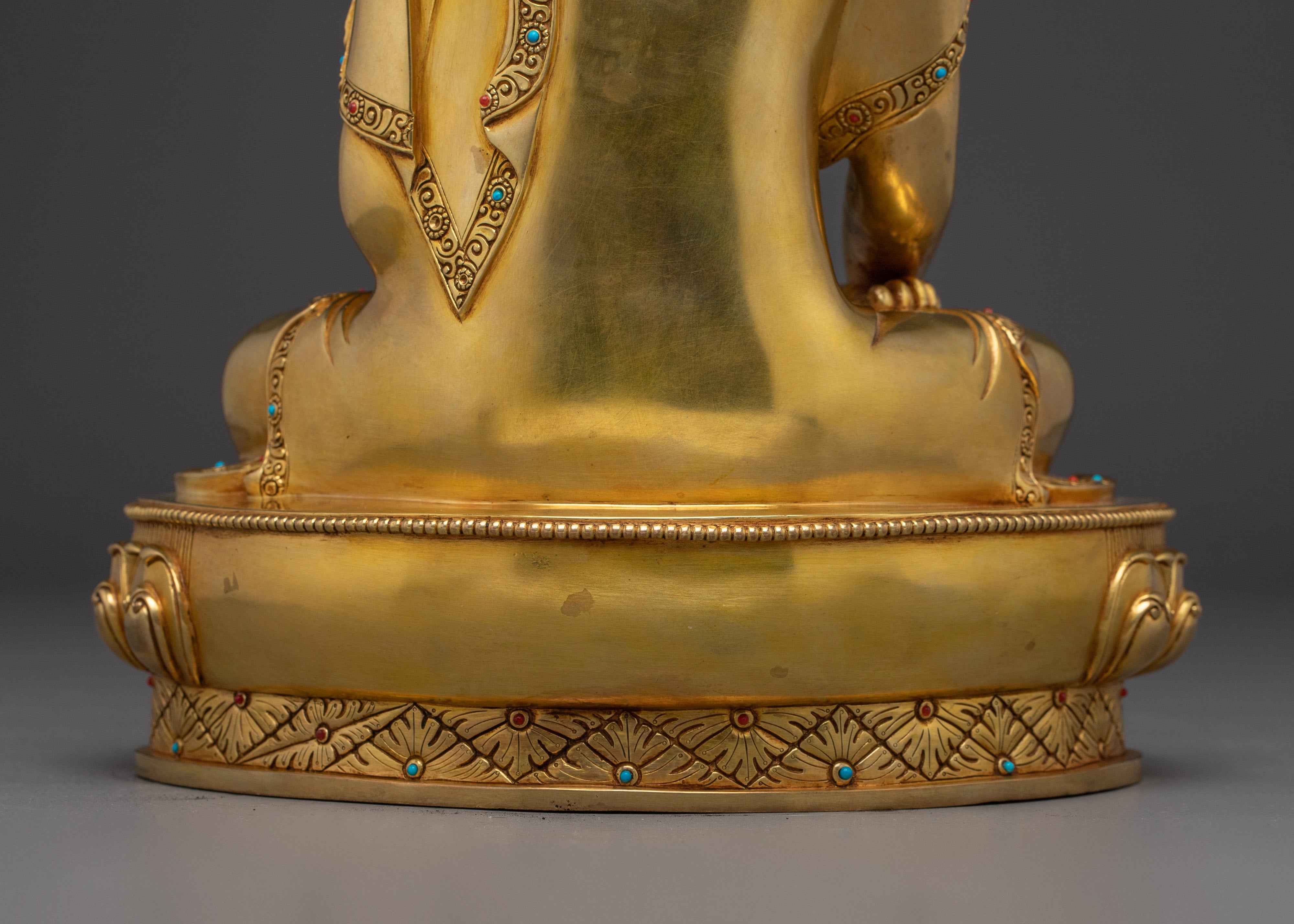 Shakyamuni Buddha Copper Statue in Gold Gilding | Copper Meditation Sculpture
