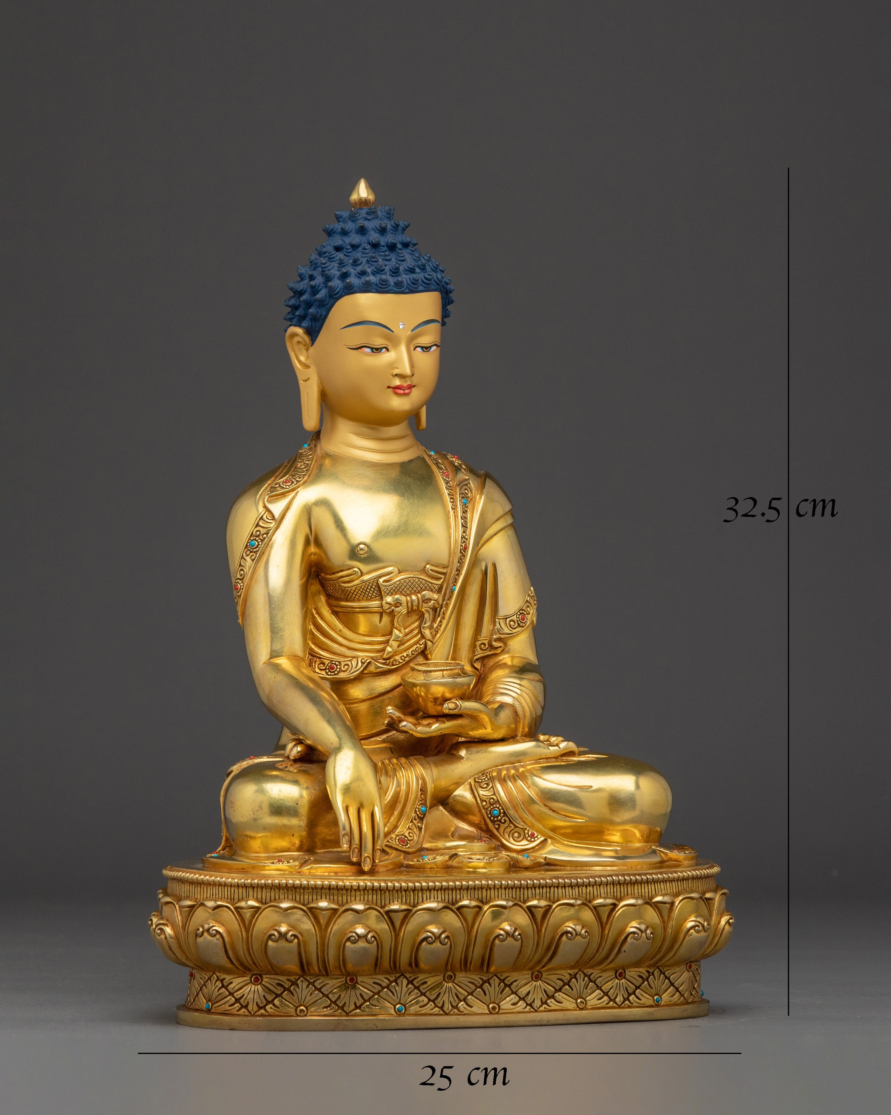 Shakyamuni Buddha Copper Statue in Gold Gilding