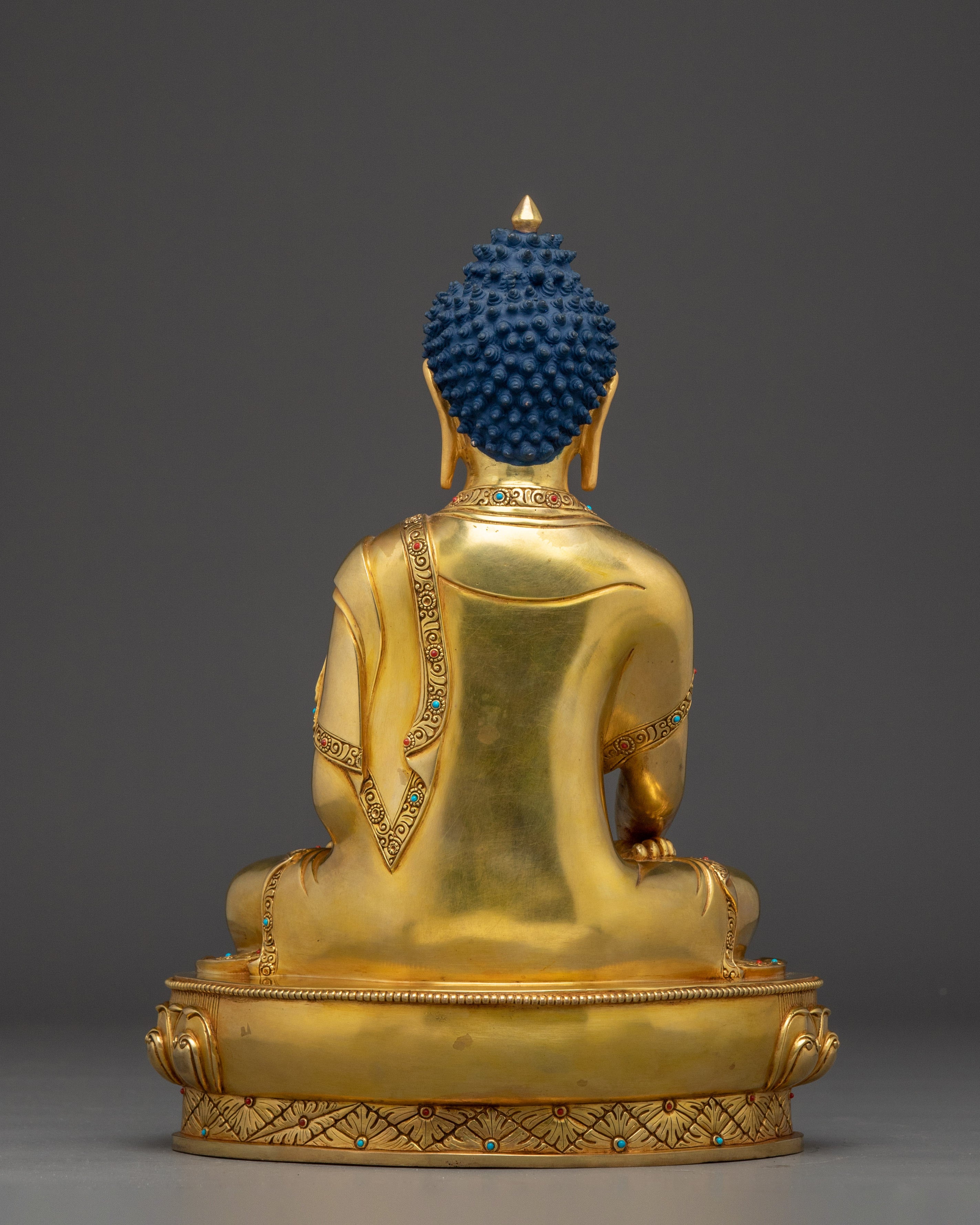 Shakyamuni Buddha Copper Statue in Gold Gilding | Copper Meditation Sculpture
