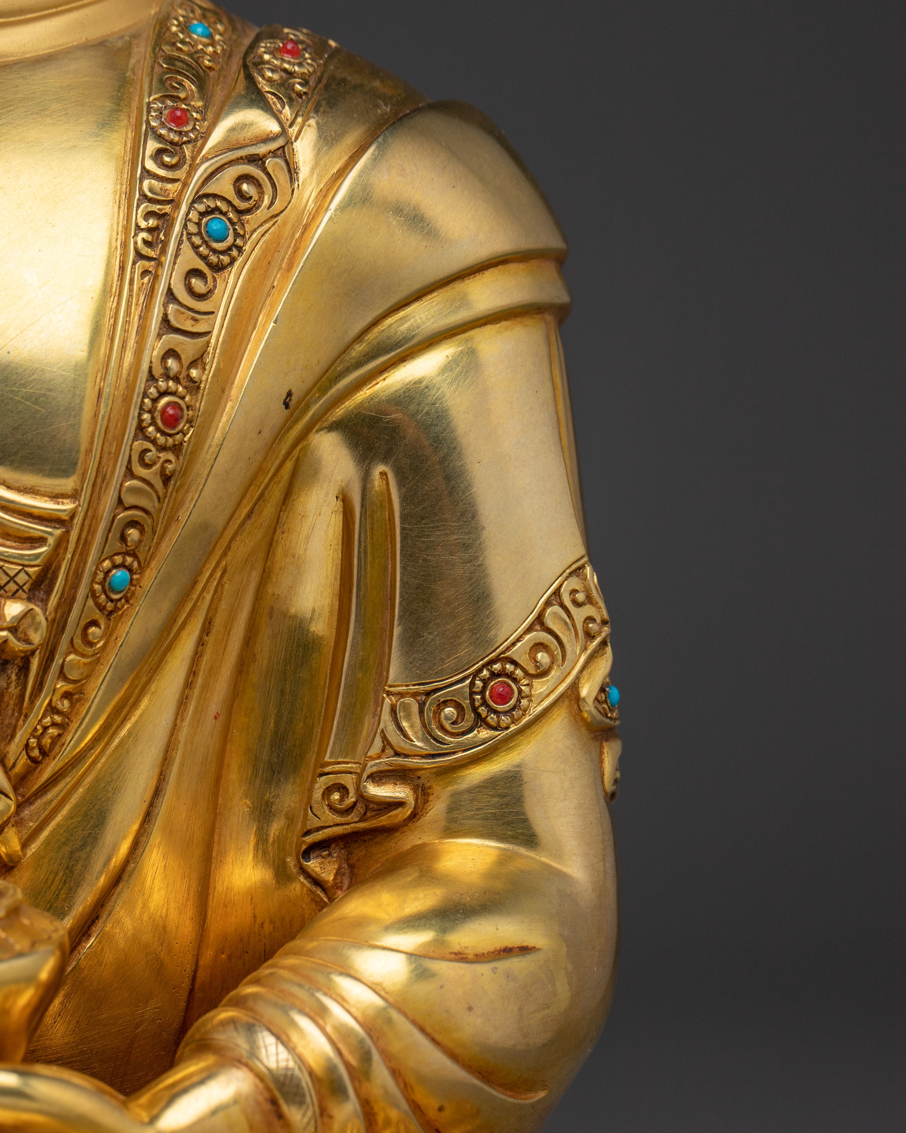 Shakyamuni Buddha Copper Statue in Gold Gilding | Copper Meditation Sculpture