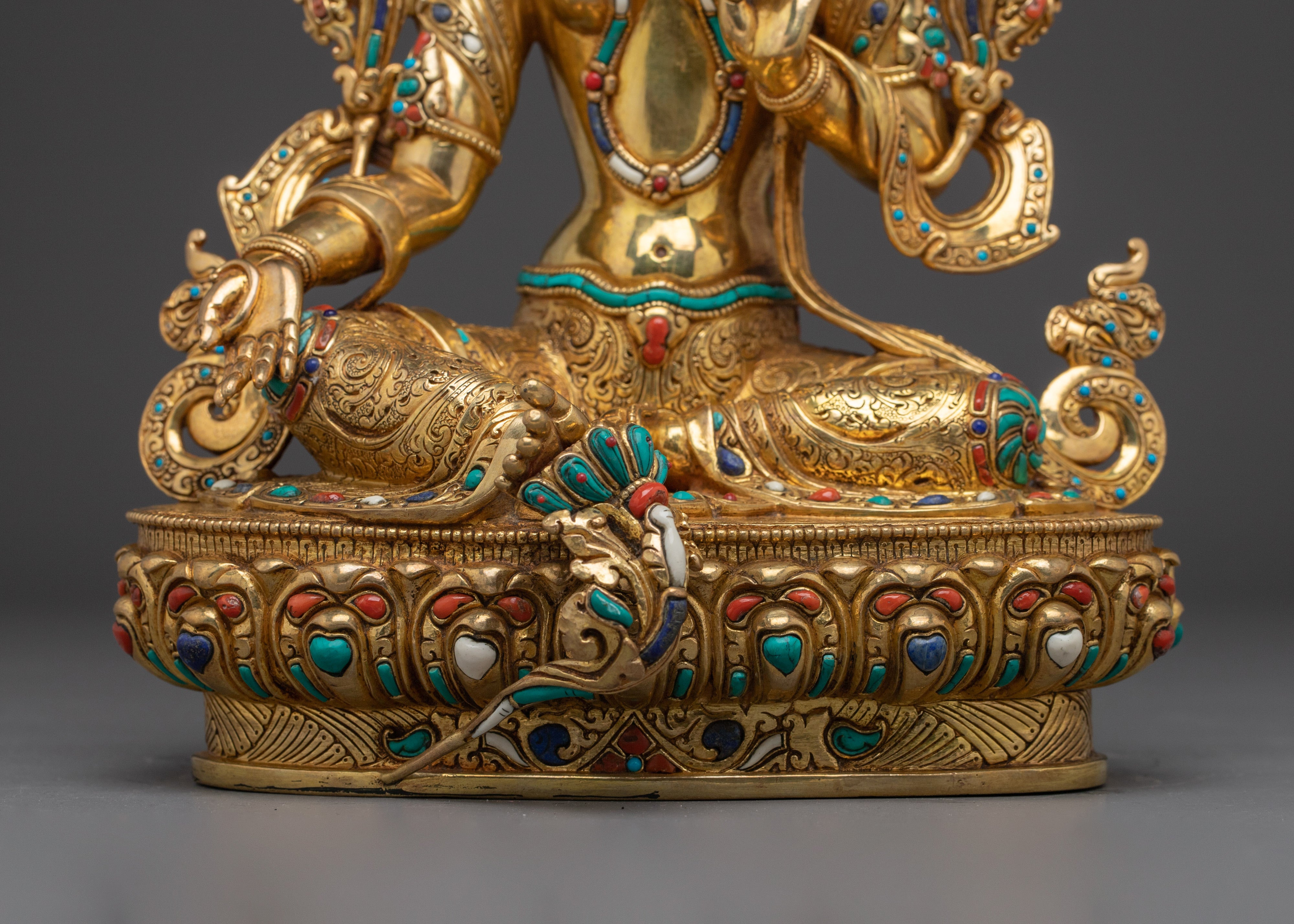 Handmade Female Goddess Green Tara Artwork | Spiritual Protection Deity