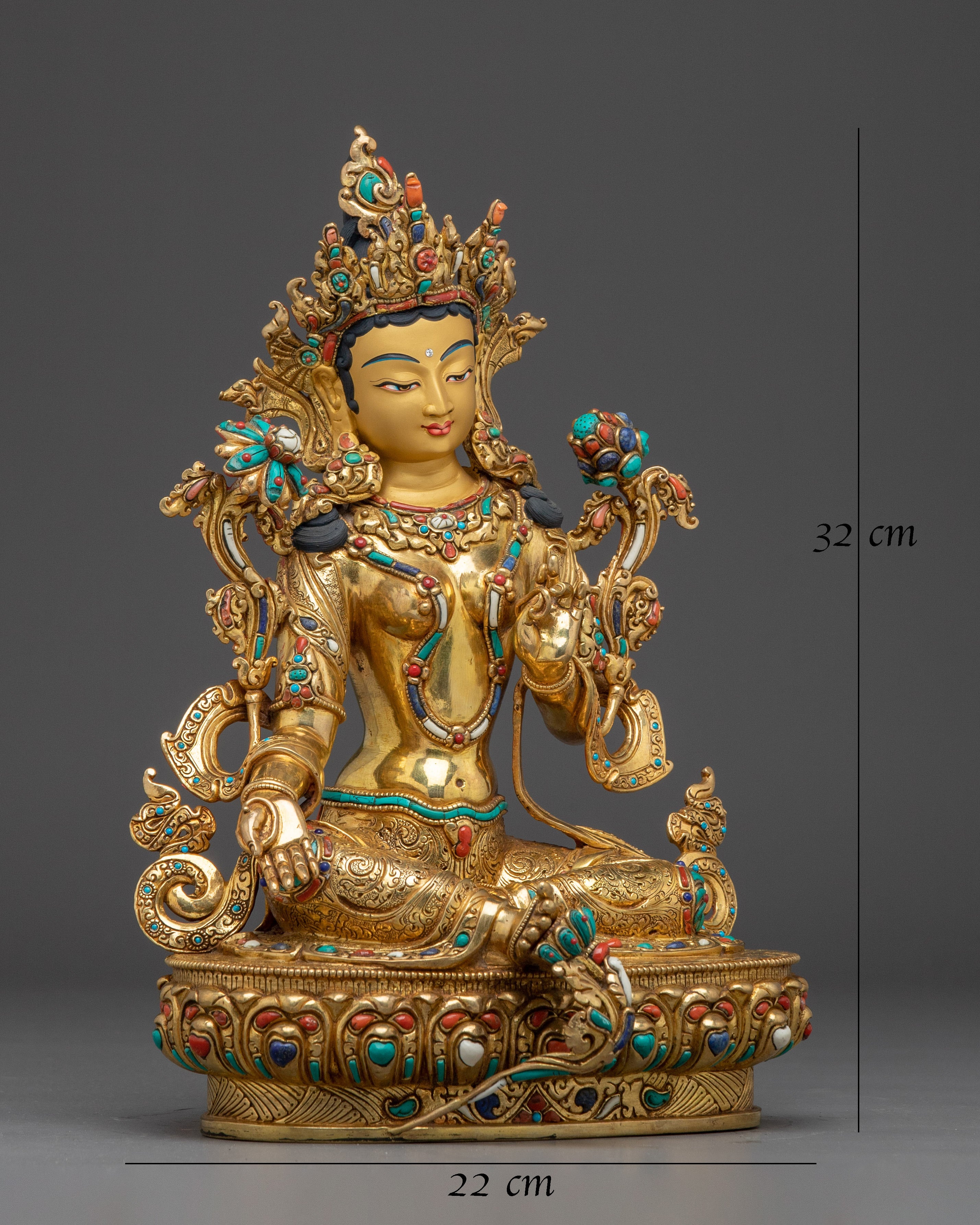 Handmade Female Goddess Green Tara Artwork