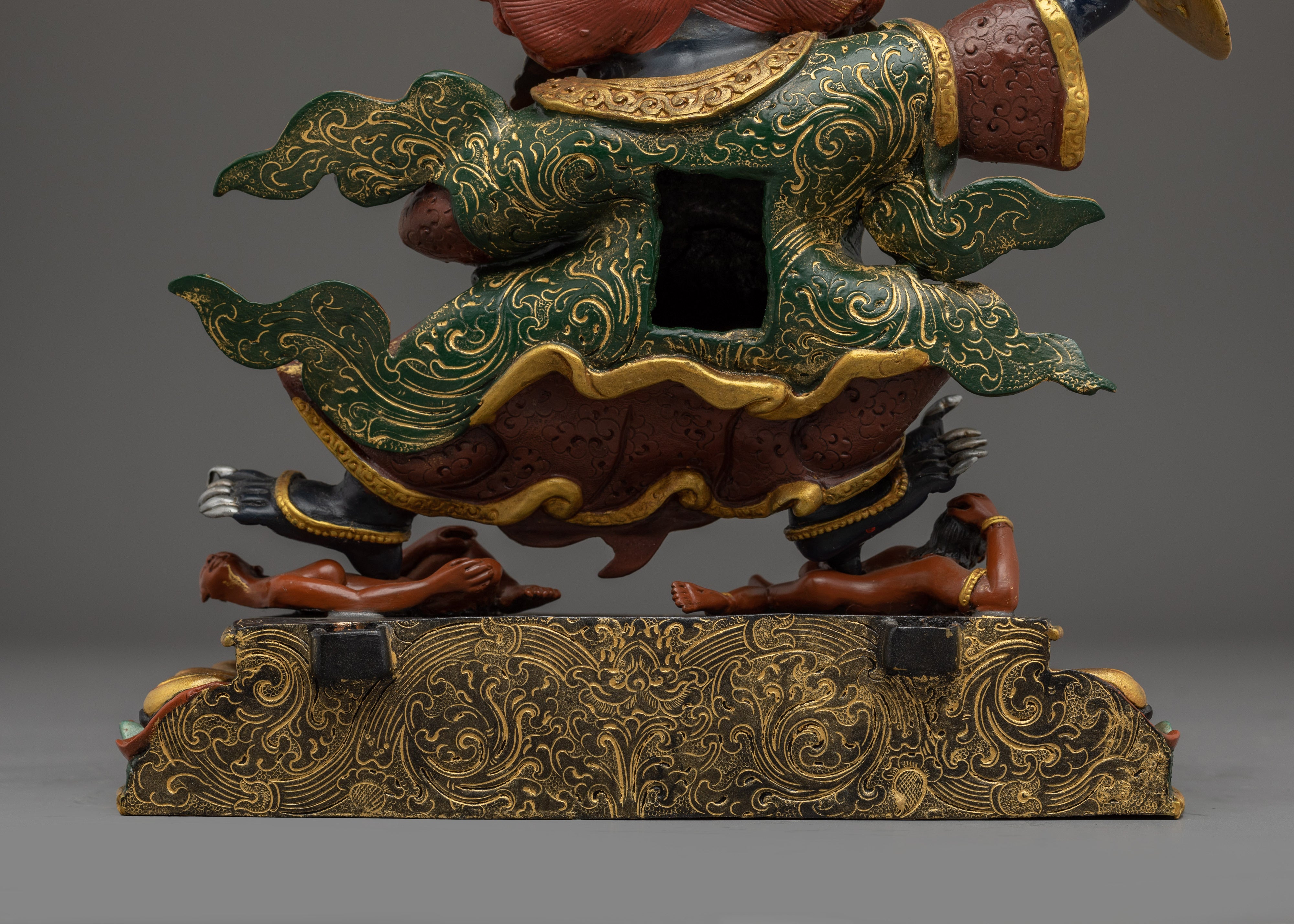 Mahakala Bernakchen Protector Deity | Gold & Acrylic Detailing for Spiritual Spaces